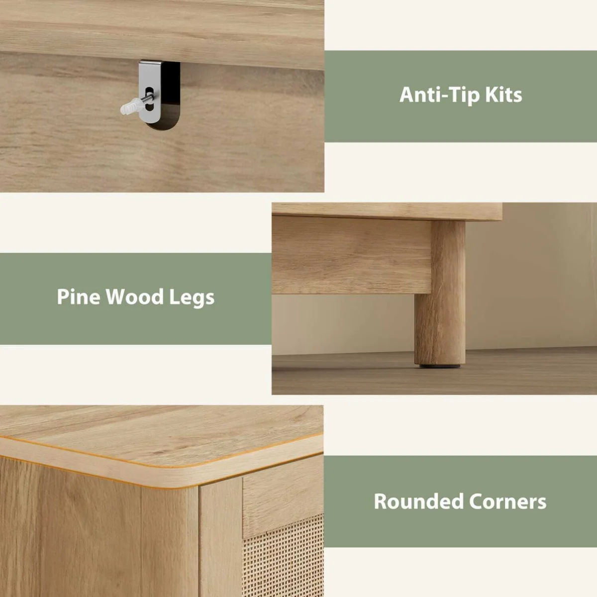 Zima Wood oak-effect 3-drawer storage chest 76 cm wide – image 8