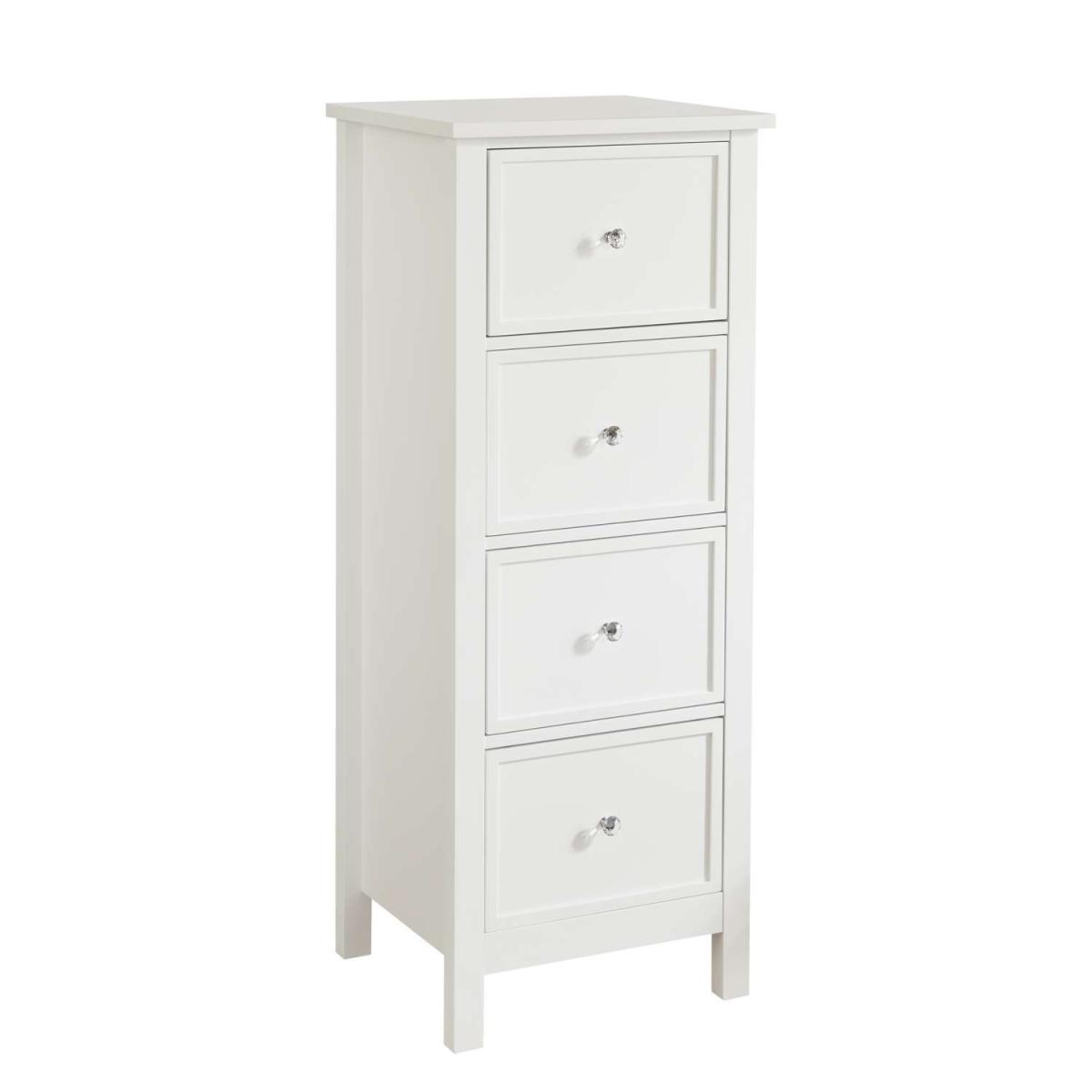 4 Drawer Tallboy Chest with Changeable Handles in White - White – image 3