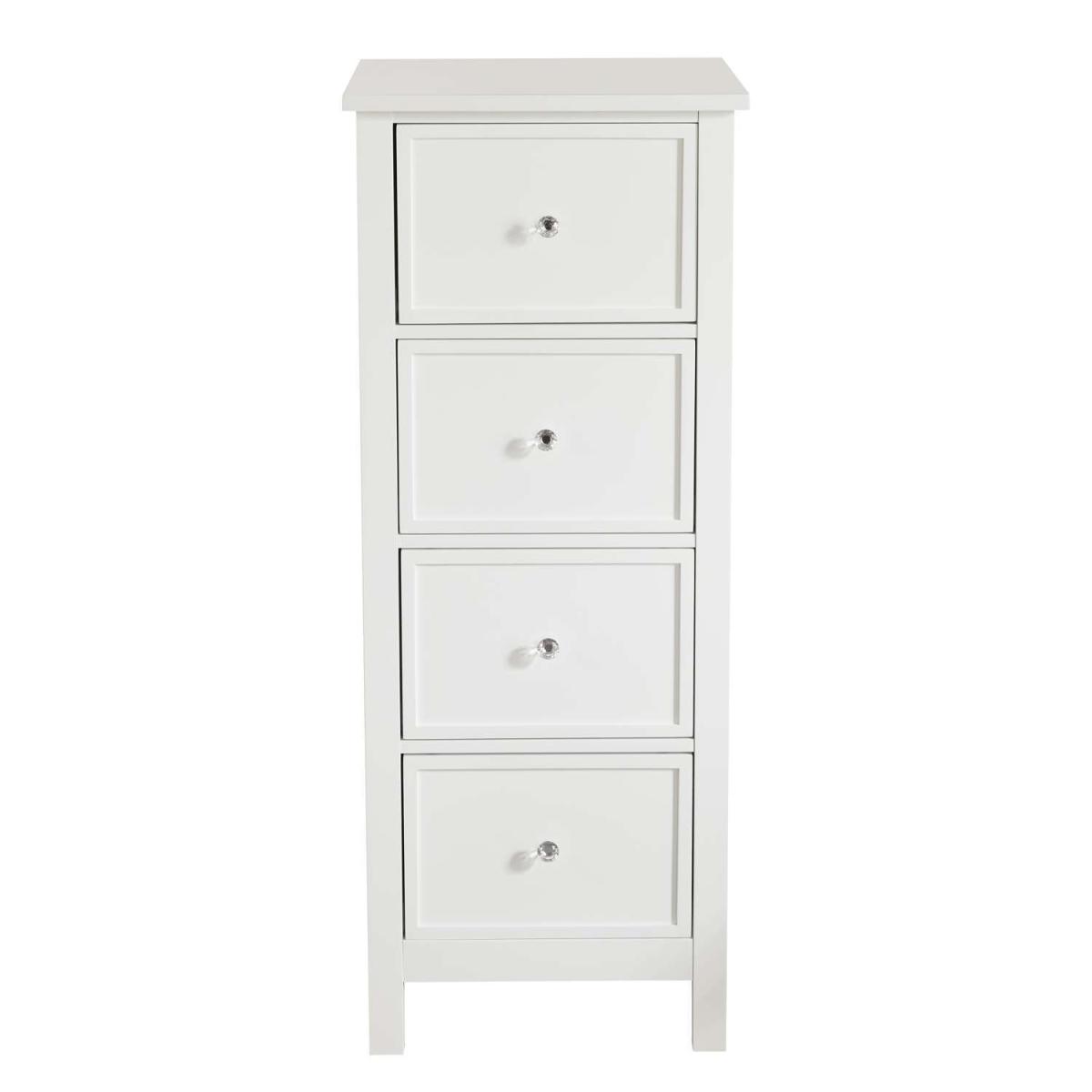 4 Drawer Tallboy Chest with Changeable Handles in White - White – image 4