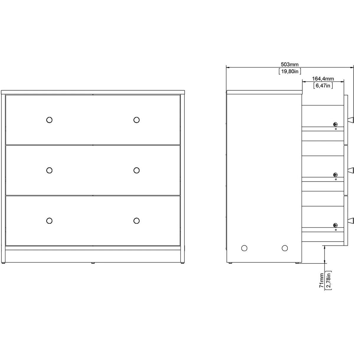 Furniture To Go May Chest of 3 Drawers - Black – image 11