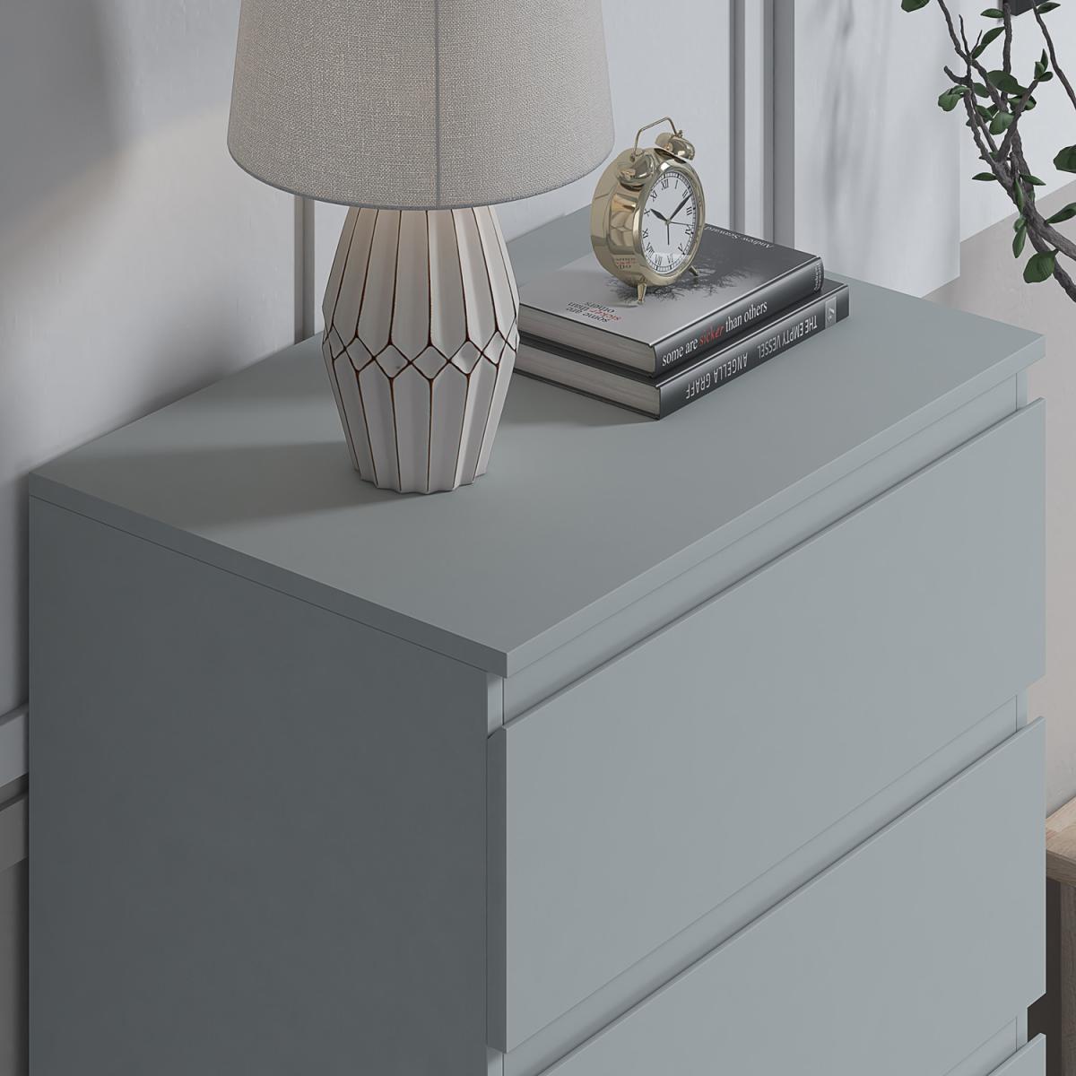 Stora 5 Drawer Matt Grey Tall Chest Of Drawers - Grey – image 3