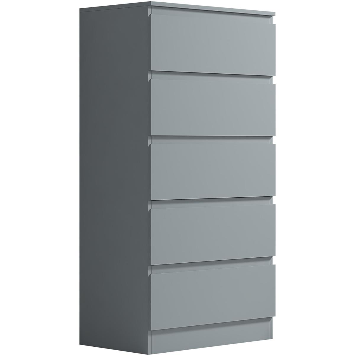 Stora 5 Drawer Matt Grey Tall Chest Of Drawers - Grey – image 5