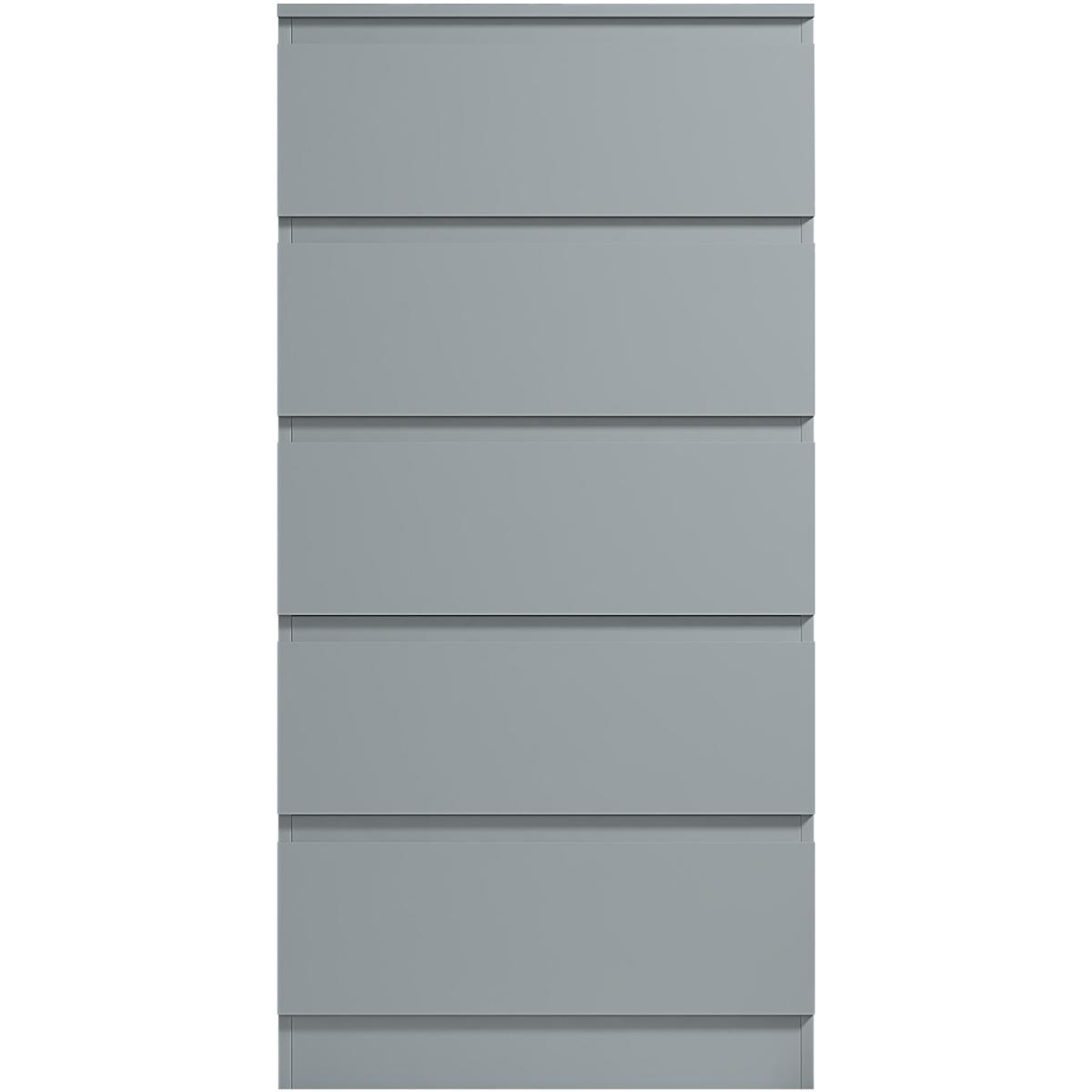 Stora 5 Drawer Matt Grey Tall Chest Of Drawers - Grey – image 6
