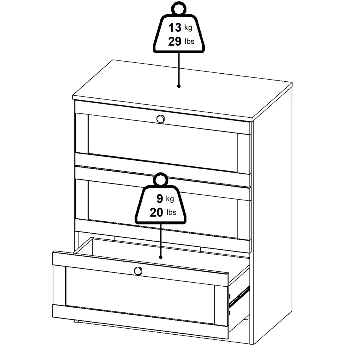 Brande Chest 3 Drawers - White – image 10