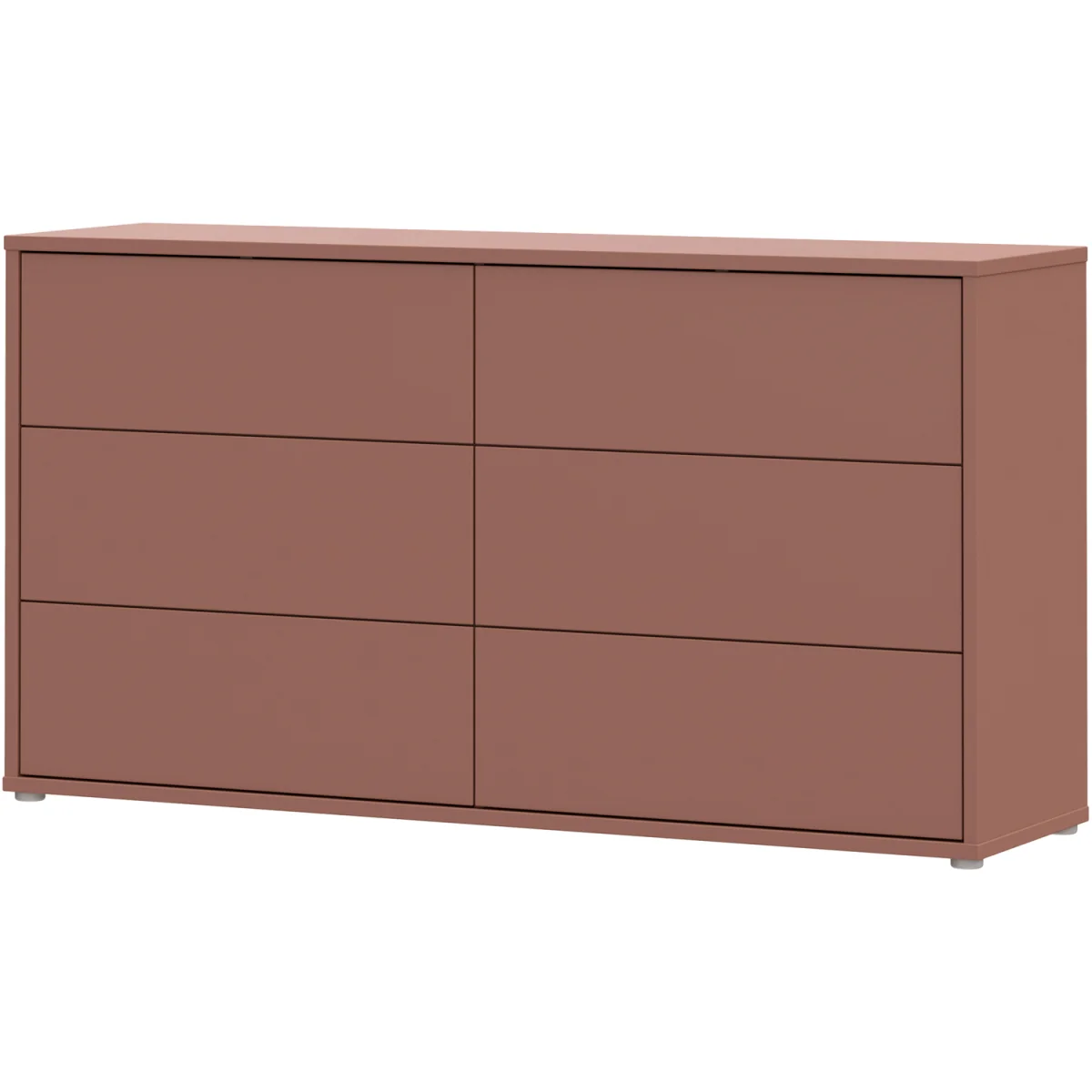 Alice Springs 6 Drawer Wide Chest with Push-Open Drawers in Terracotta - Terracotta – image 2