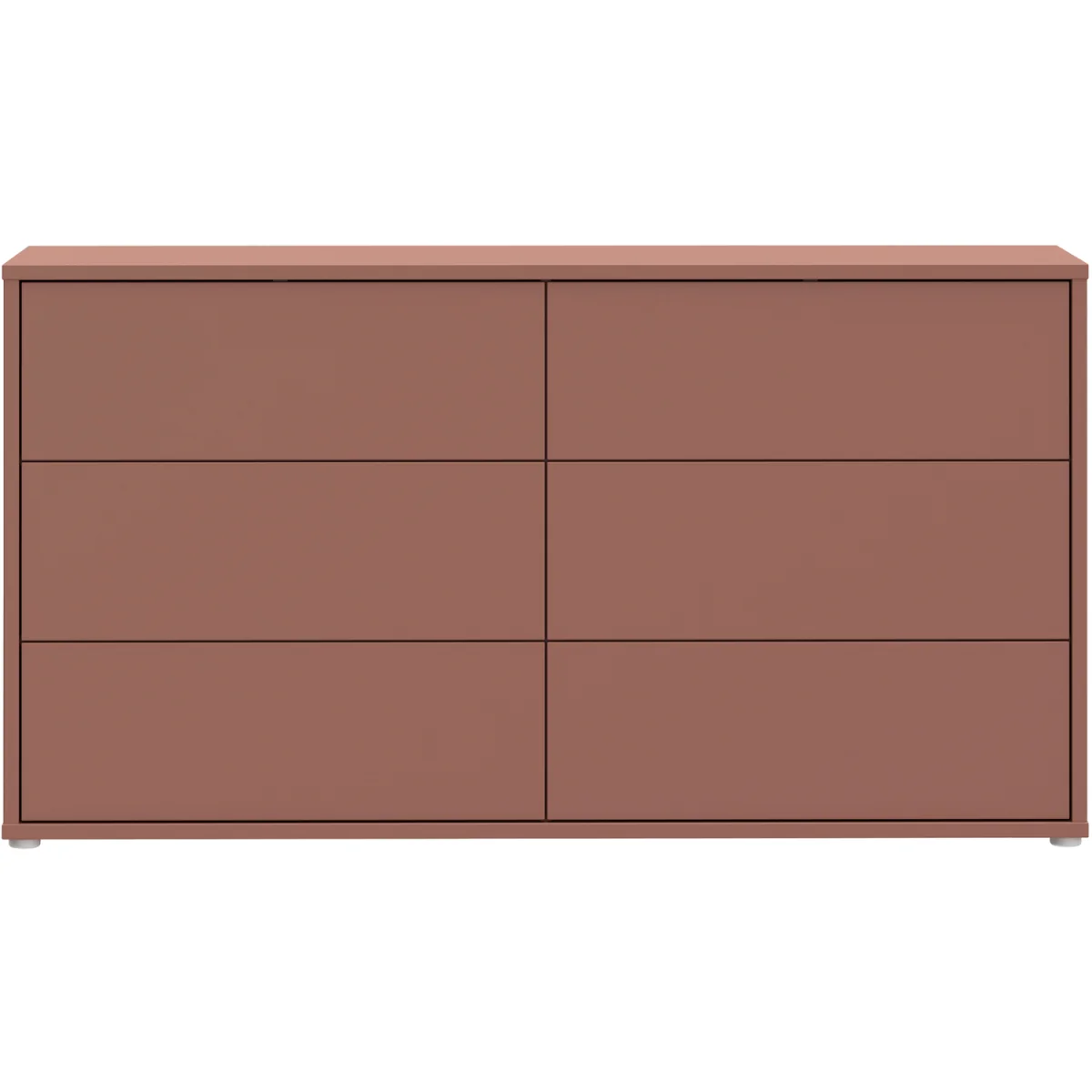 Alice Springs 6 Drawer Wide Chest with Push-Open Drawers in Terracotta - Terracotta – image 4