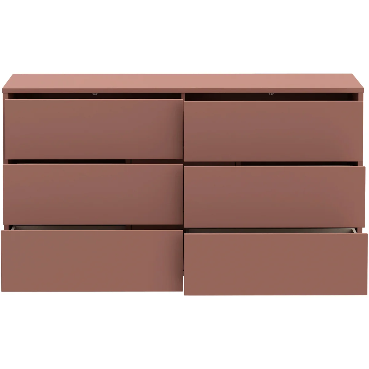 Alice Springs 6 Drawer Wide Chest with Push-Open Drawers in Terracotta - Terracotta – image 6