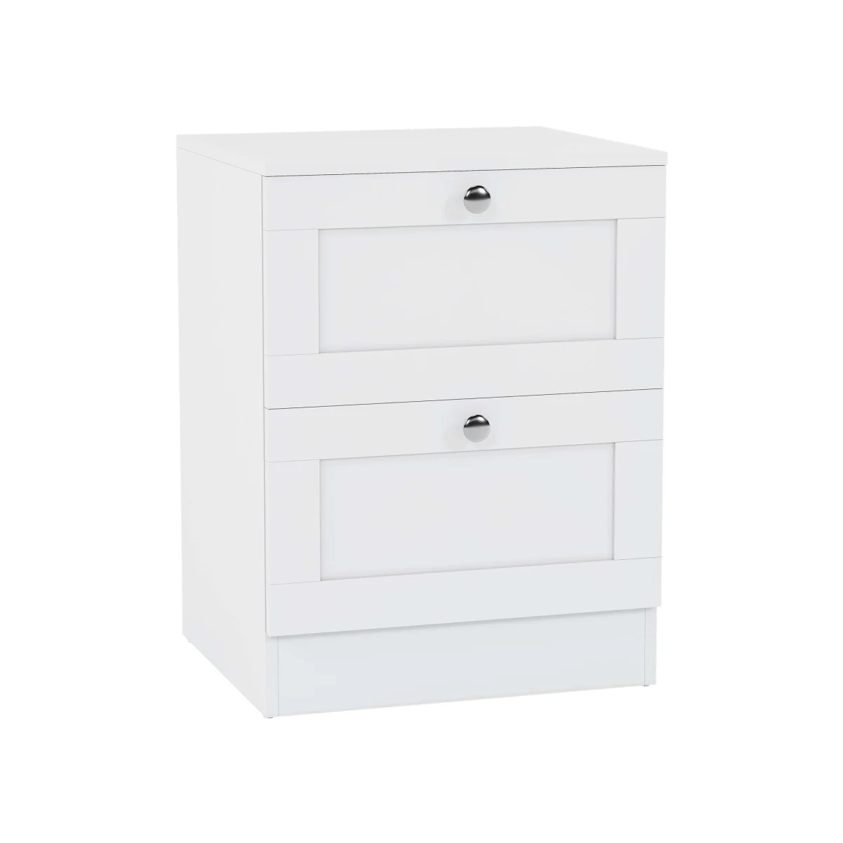 Shaker Style 2 Drawer Bedside Chest - White