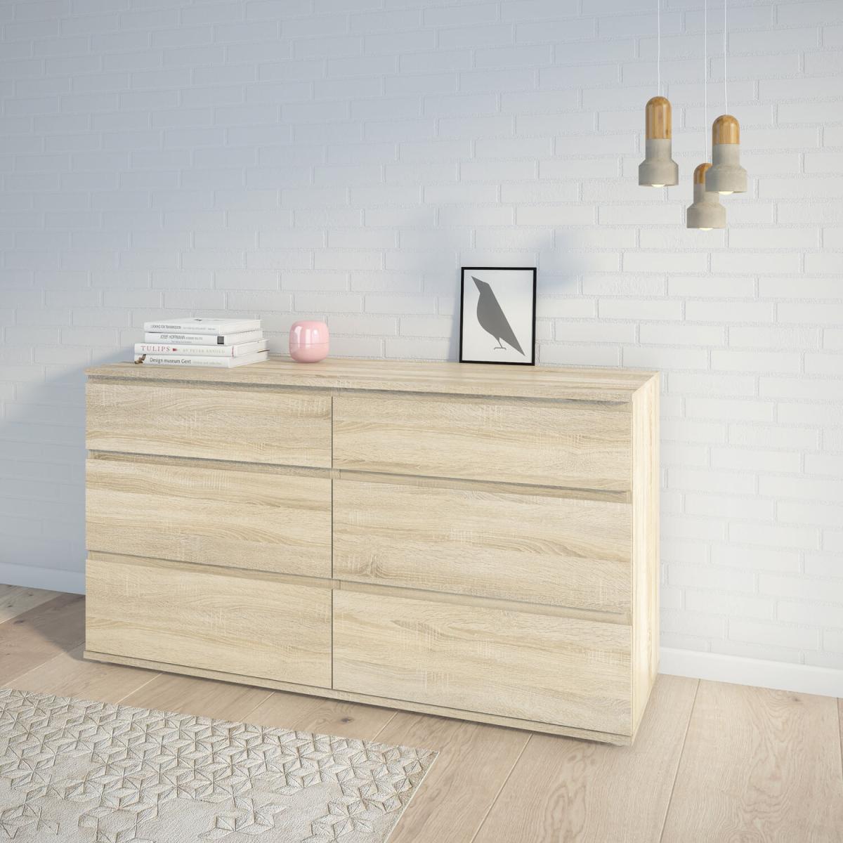 Nova Wide Chest of 6 Drawers - Oak – image 3