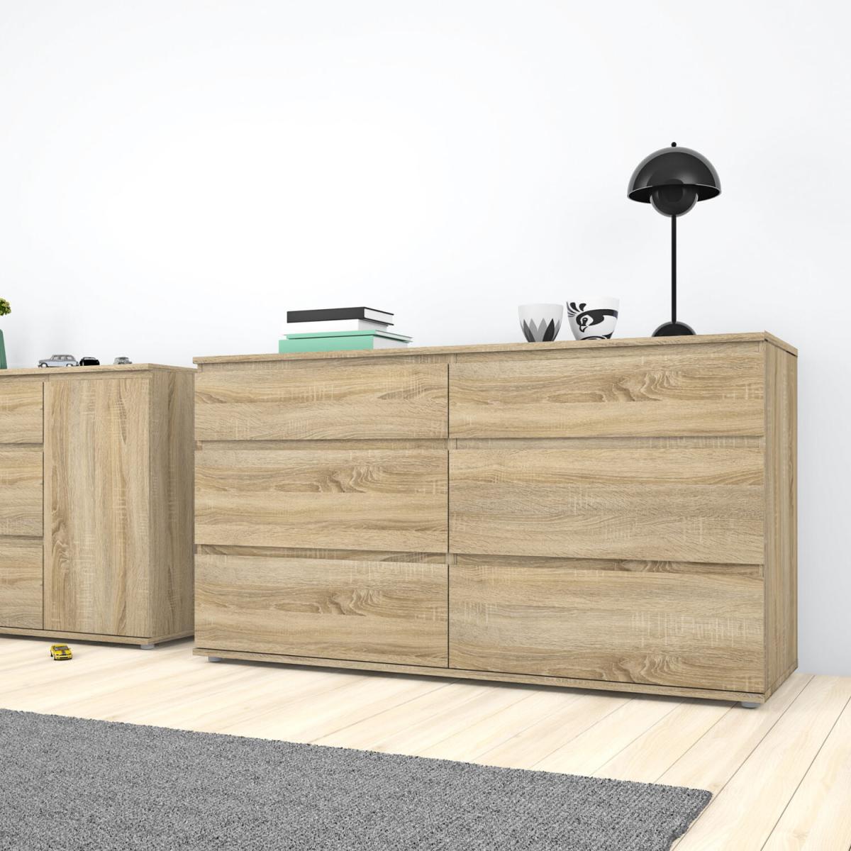 Nova Wide Chest of 6 Drawers - Oak – image 7