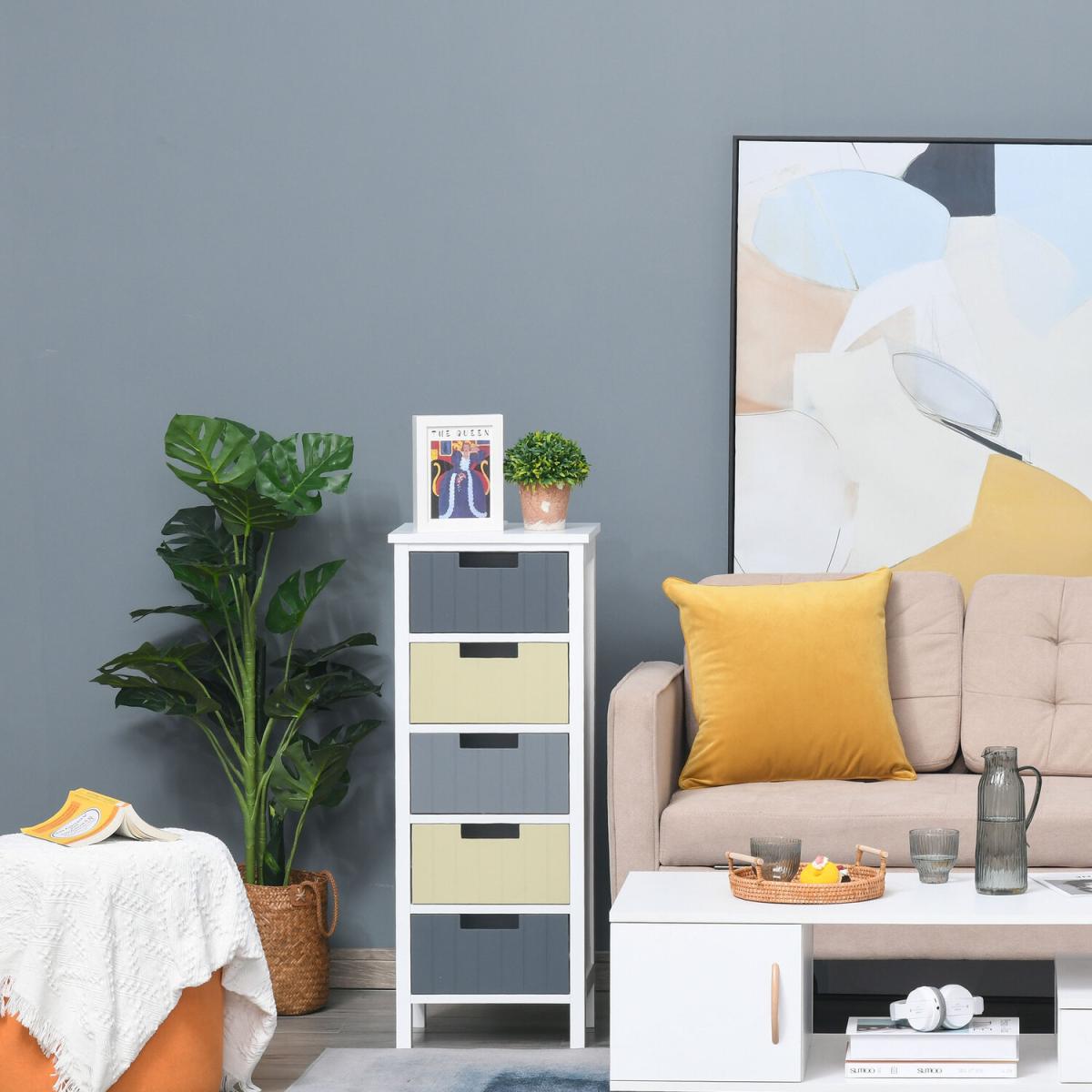 Chest of Drawers Storage Side Cabinet - Multi-Colored – image 3