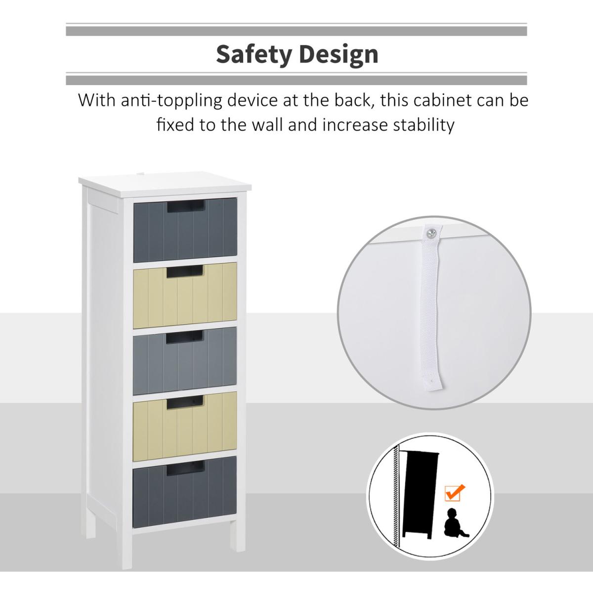 Chest of Drawers Storage Side Cabinet - Multi-Colored – image 4