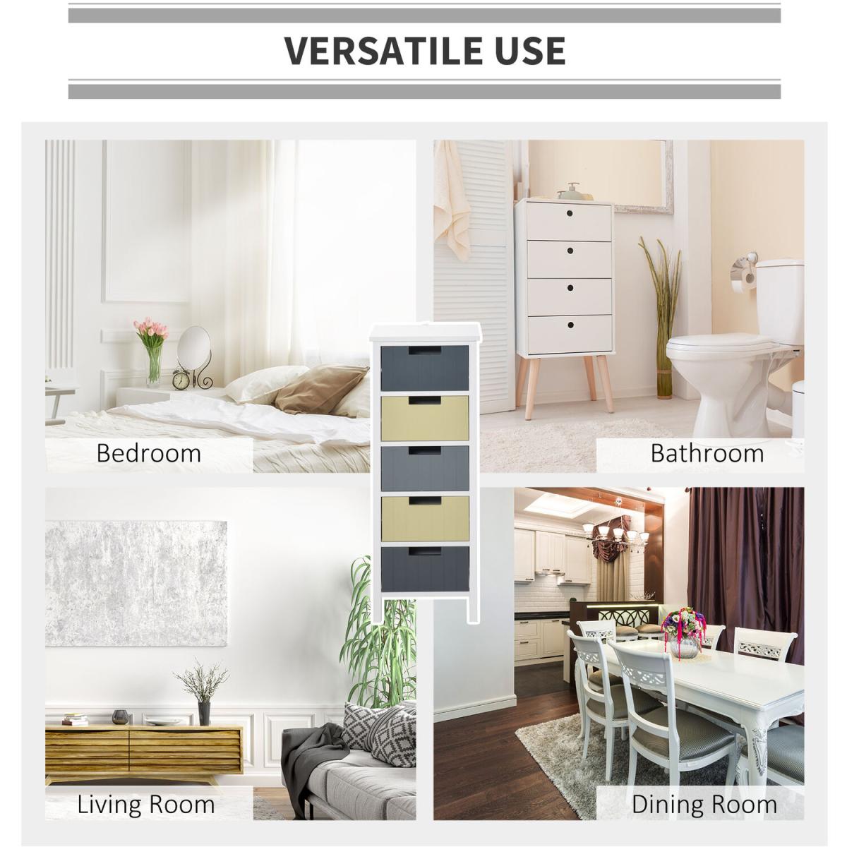 Chest of Drawers Storage Side Cabinet - Multi-Colored – image 6