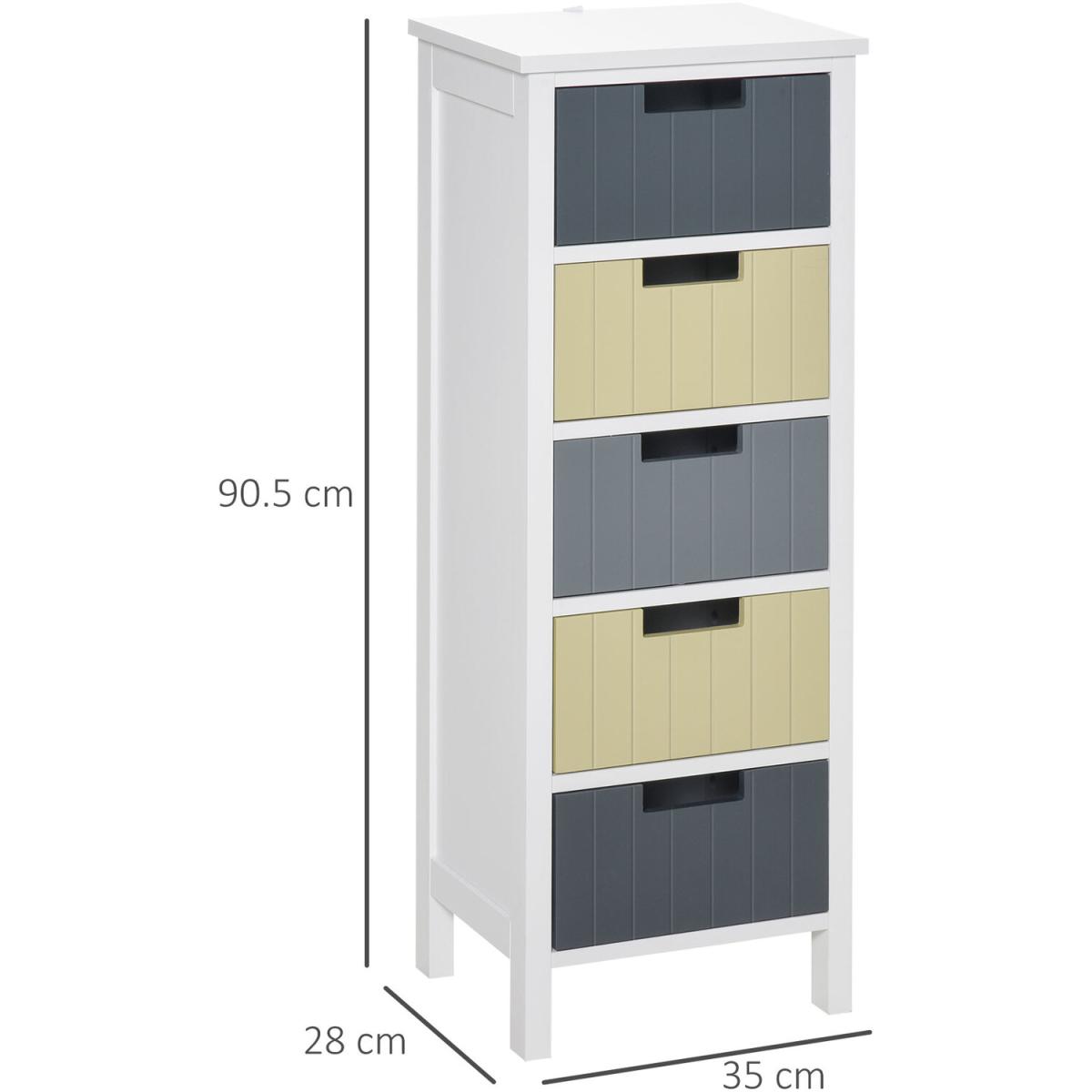 Chest of Drawers Storage Side Cabinet - Multi-Colored – image 8