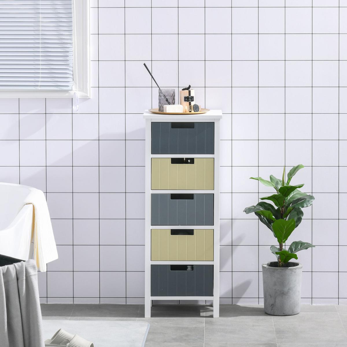 Chest of Drawers Storage Side Cabinet - Multi-Colored – image 1