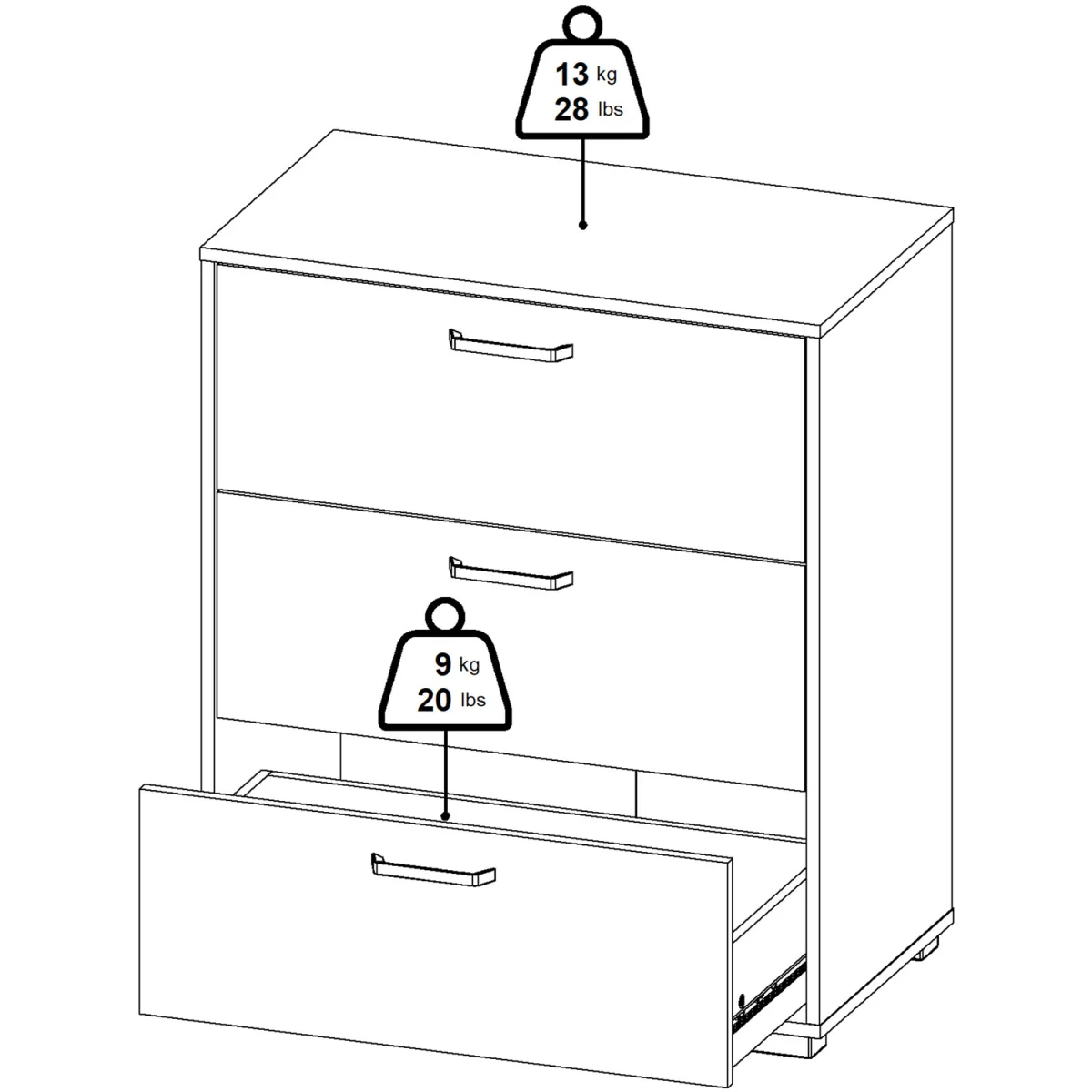 Sofia Chest 3 Drawers - White – image 16