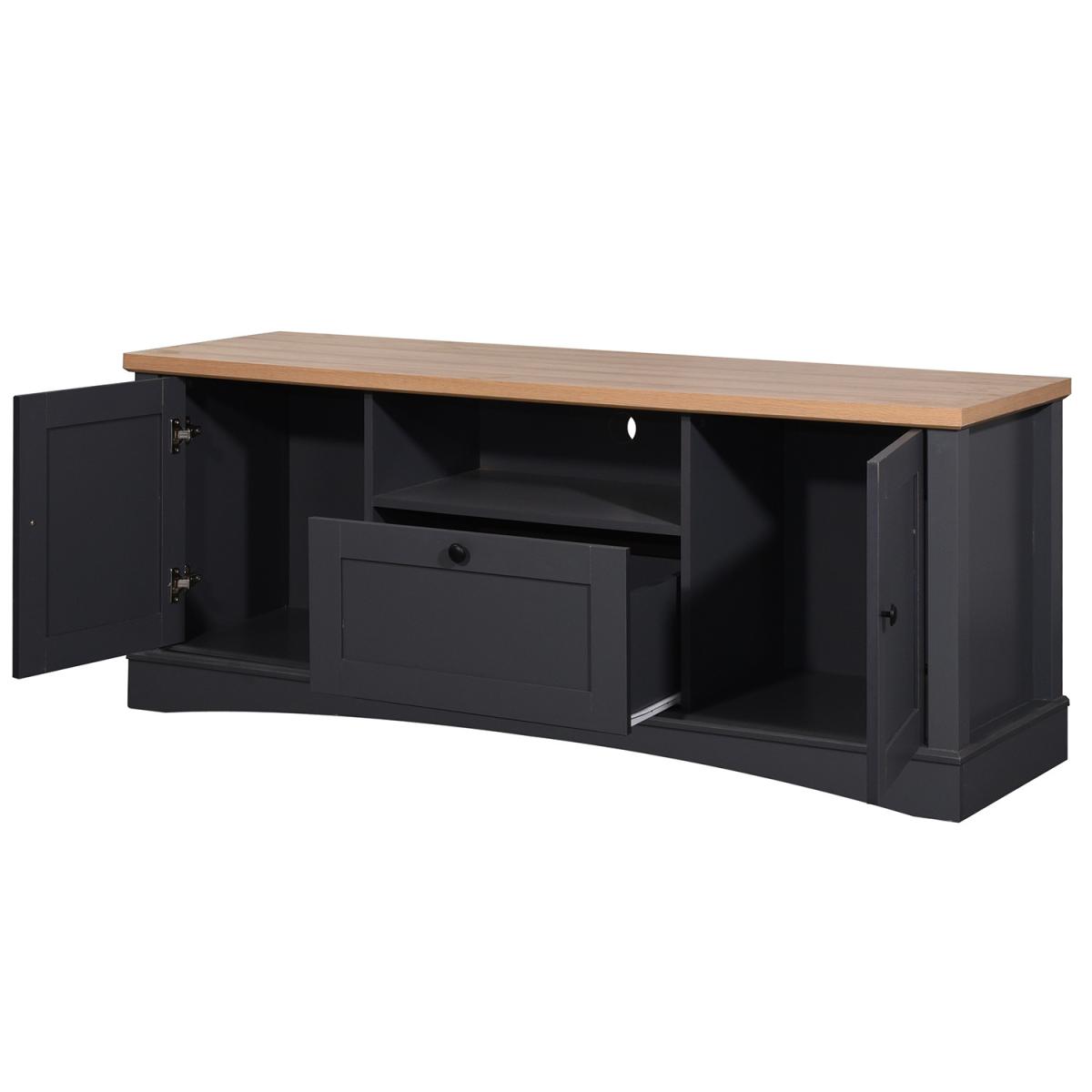 Carden TV Cabinet with Two Doors One Drawer - Dark Grey – image 4