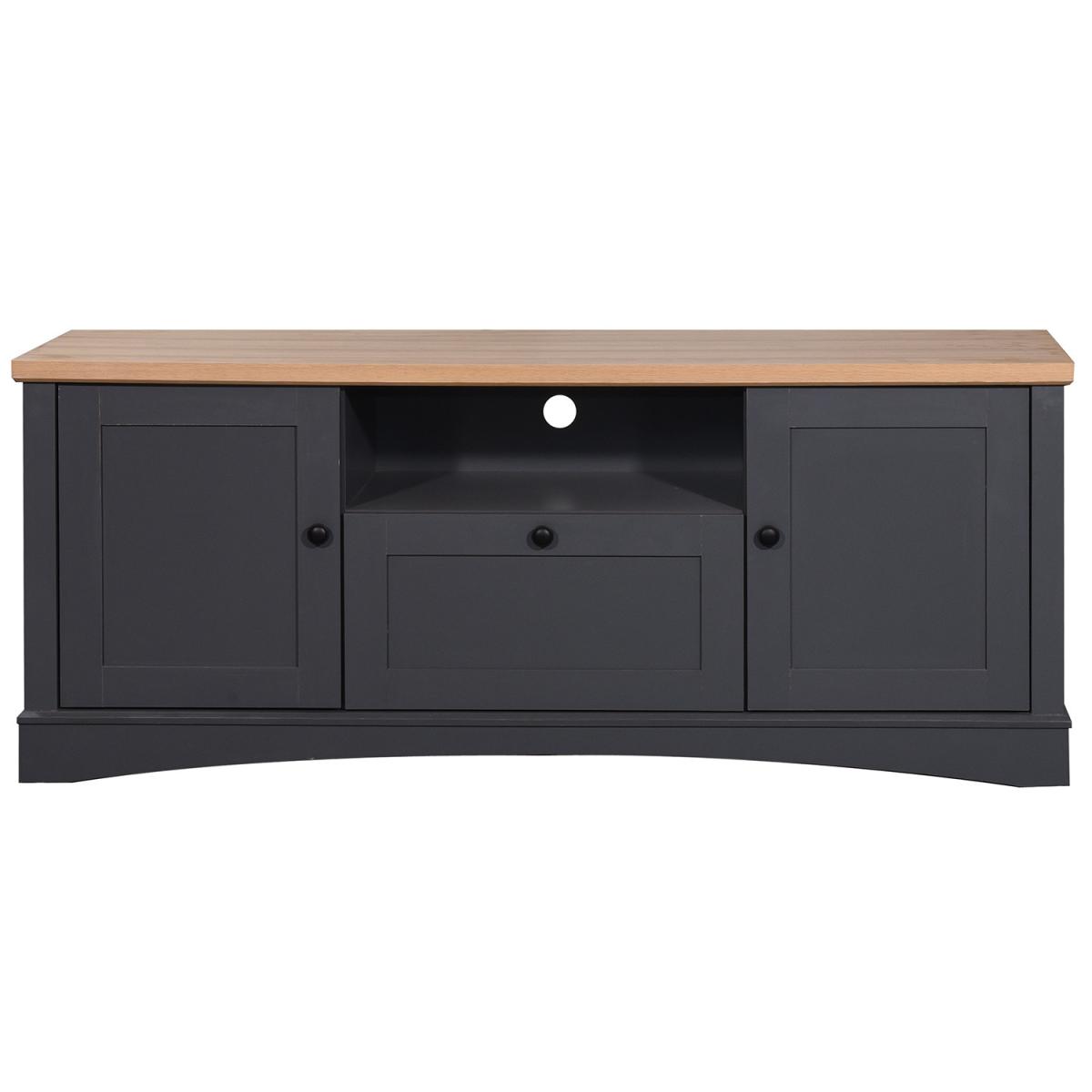 Carden TV Cabinet with Two Doors One Drawer - Dark Grey – image 5