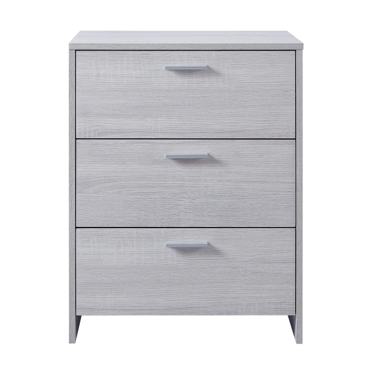 Hartley 3 Drawer Bedside Table - Light Grey – image 2