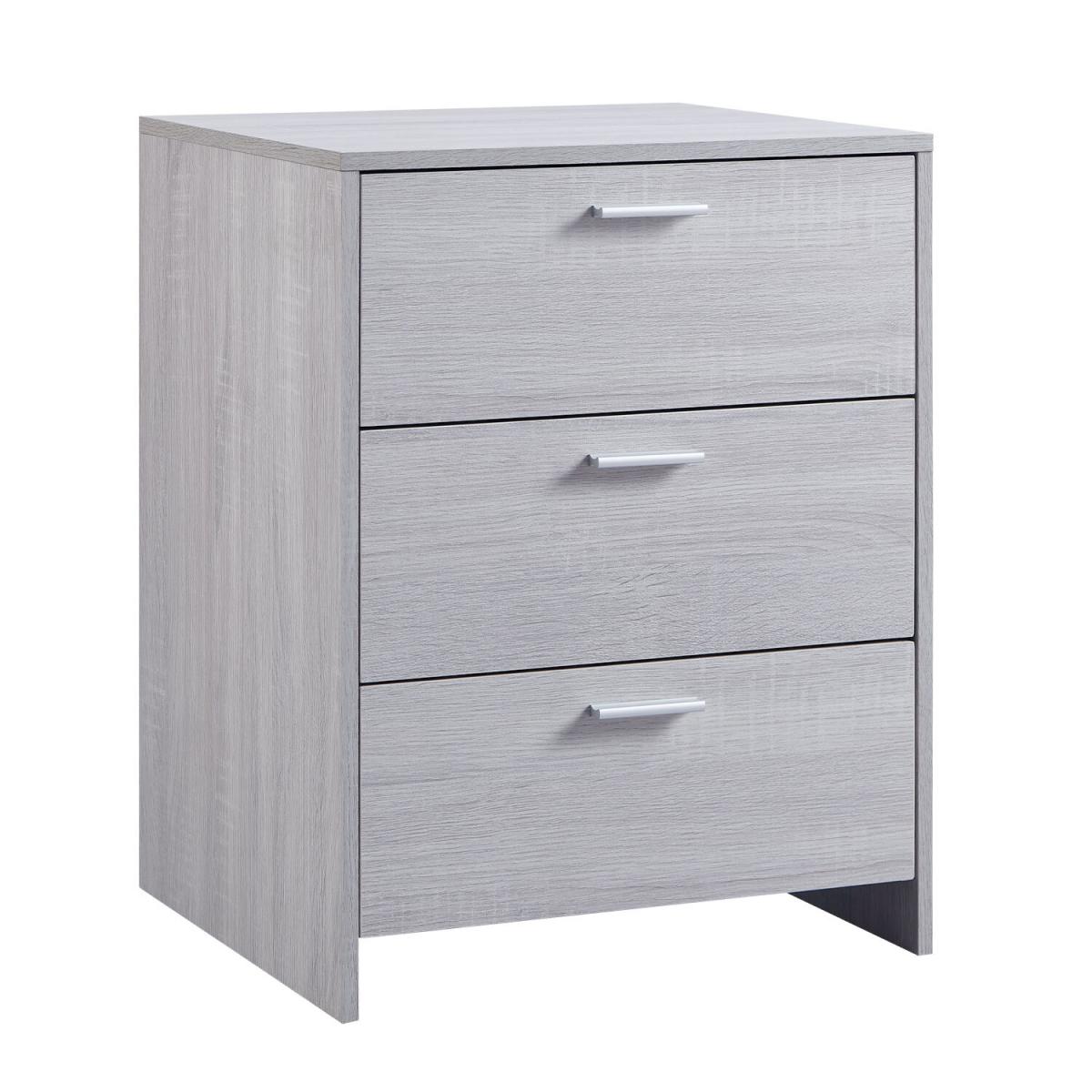 Hartley 3 Drawer Bedside Table - Light Grey – image 3