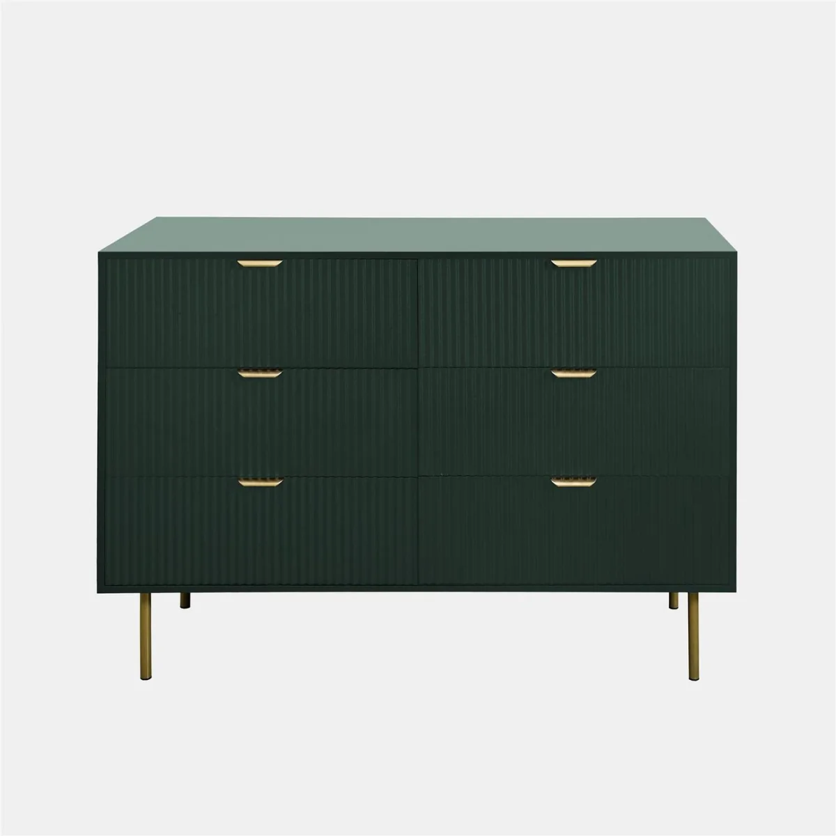Ribbed 6-Drawer Unit - Deep Forest Green – image 1