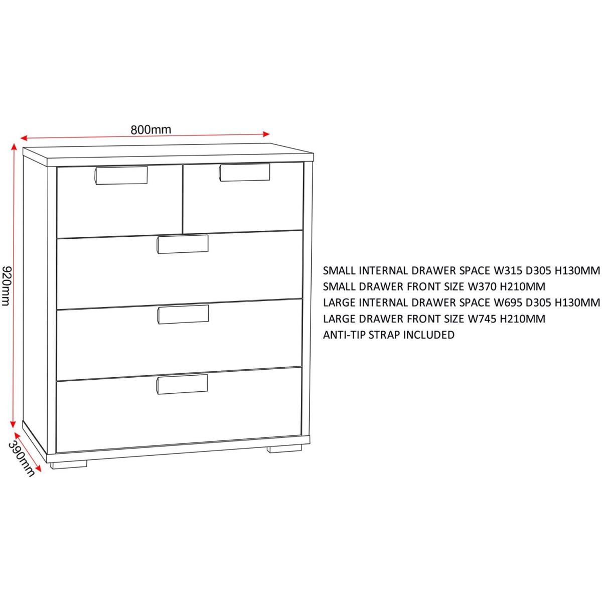 Cambourne 3 Plus 2 Chest of Drawers - Sonoma Oak – image 7