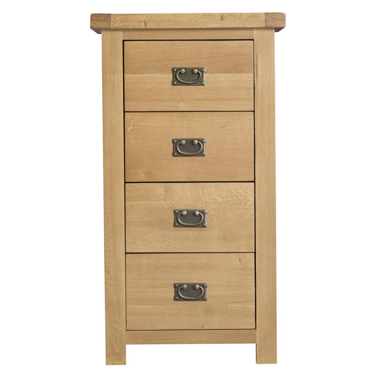 Bisbrooke Country 4 Drawer Narrow Chest - Medium Oak – image 2