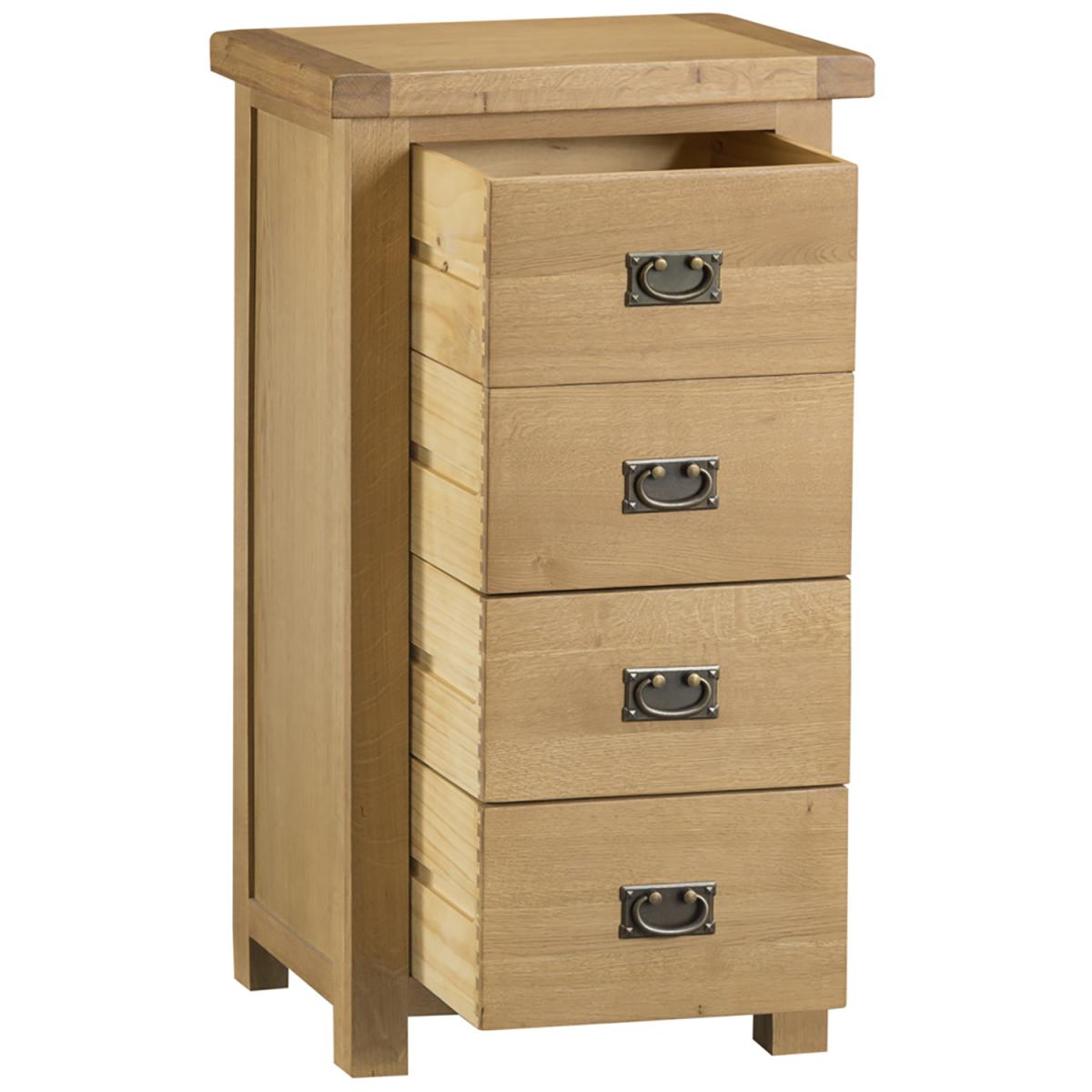 Bisbrooke Country 4 Drawer Narrow Chest - Medium Oak – image 3