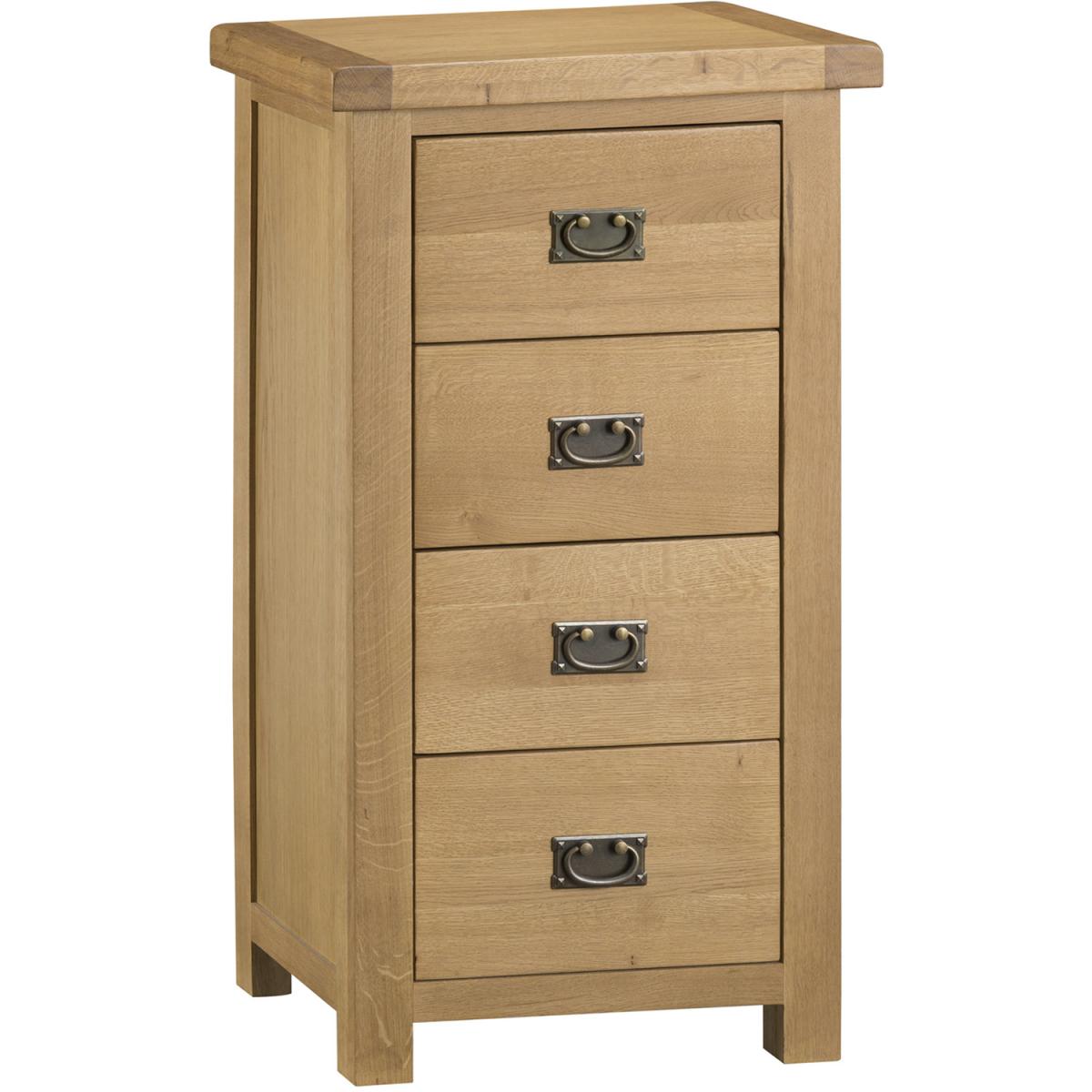Bisbrooke Country 4 Drawer Narrow Chest - Medium Oak – image 5