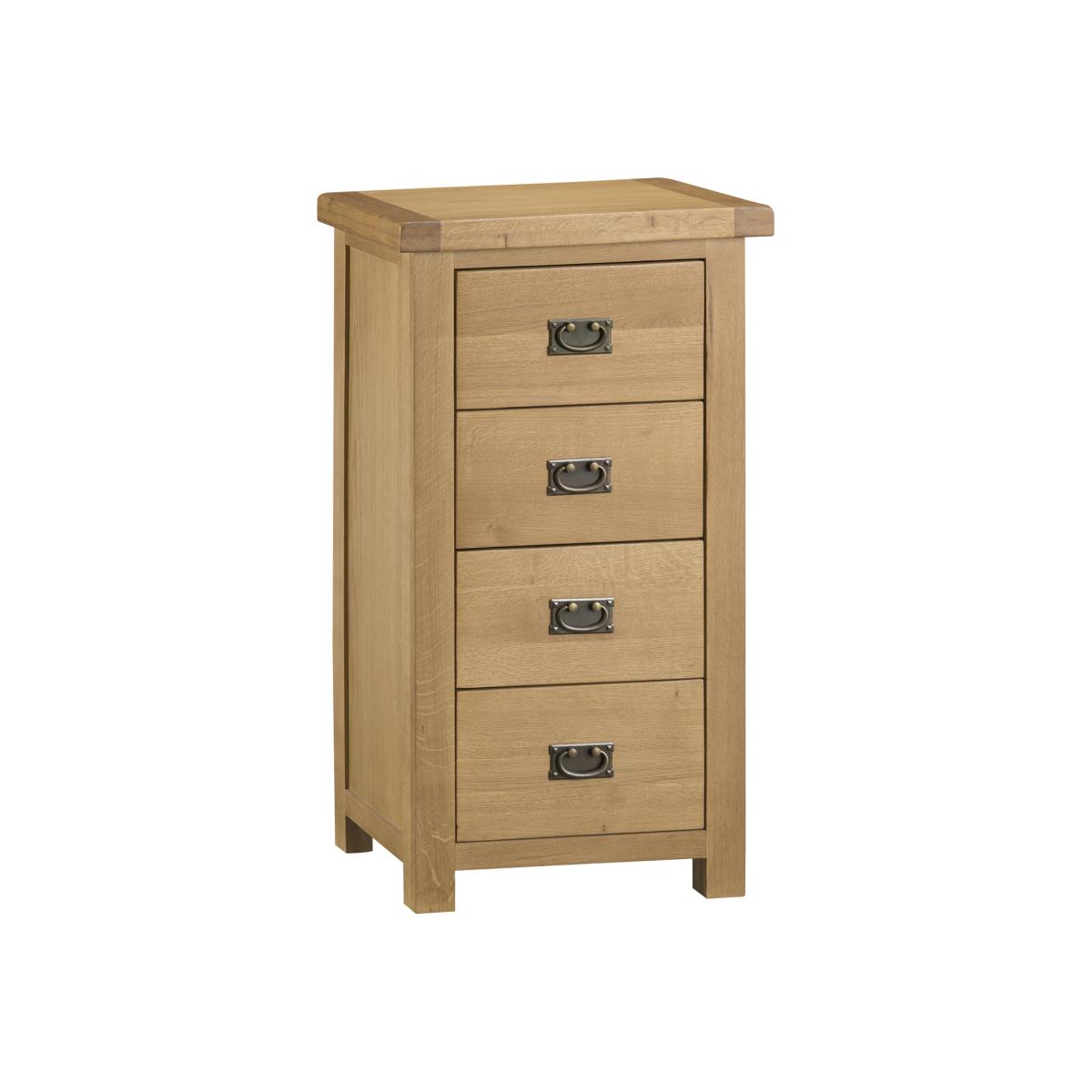 Bisbrooke Country 4 Drawer Narrow Chest - Medium Oak – image 1
