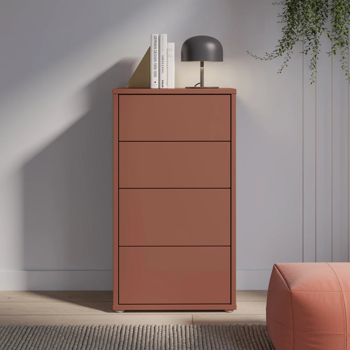 Alice Springs Tall 4 Drawer Chest with Push-Open Drawers in Light Grey - Light Grey – image 13