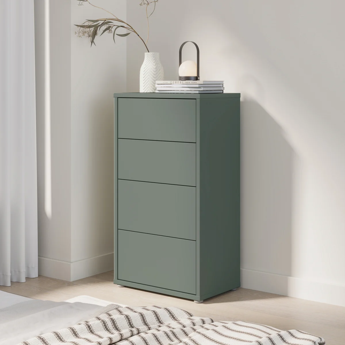 Alice Springs Tall 4 Drawer Chest with Push-Open Drawers in Light Grey - Light Grey – image 39