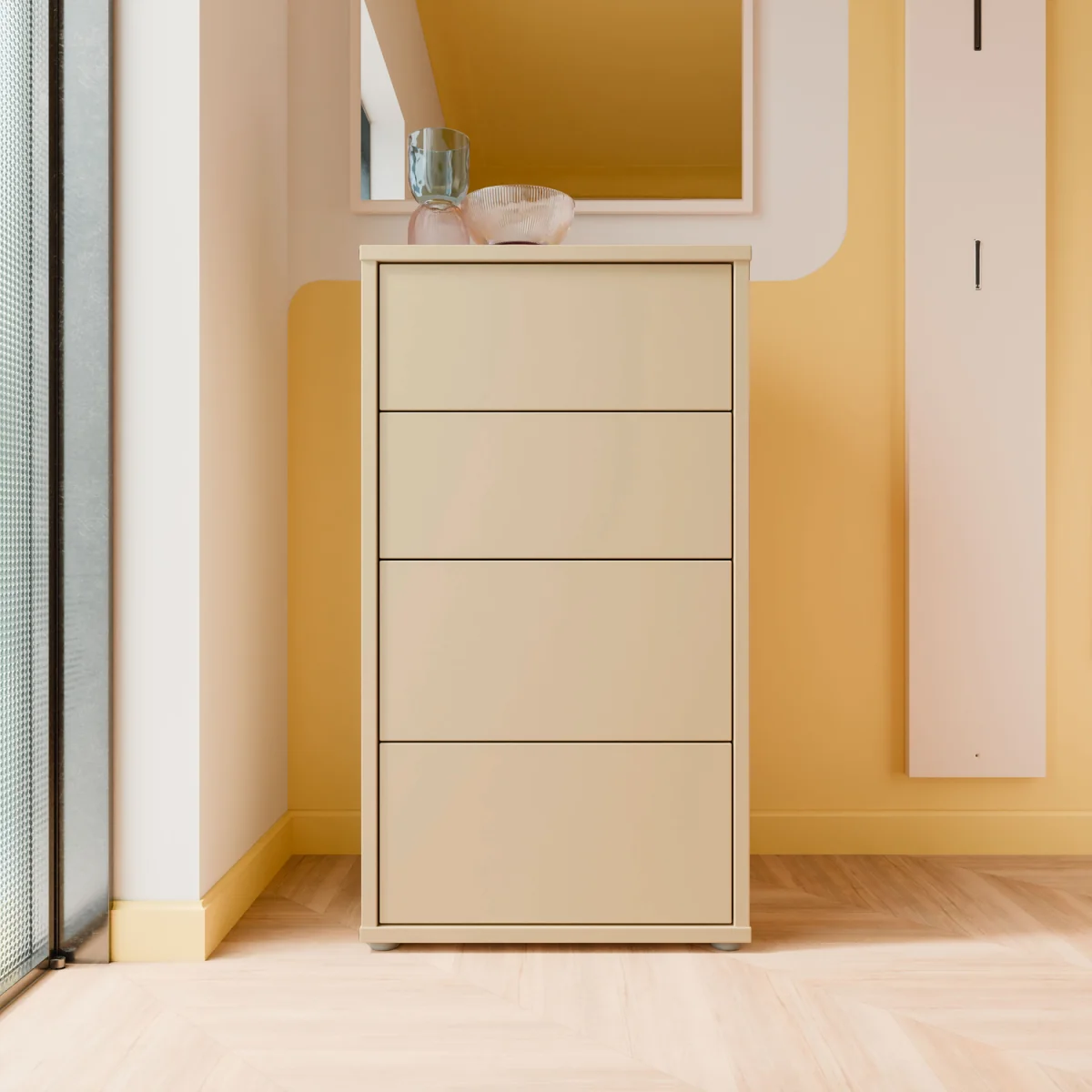 Alice Springs Tall 4 Drawer Chest with Push-Open Drawers in Light Grey - Light Grey – image 42