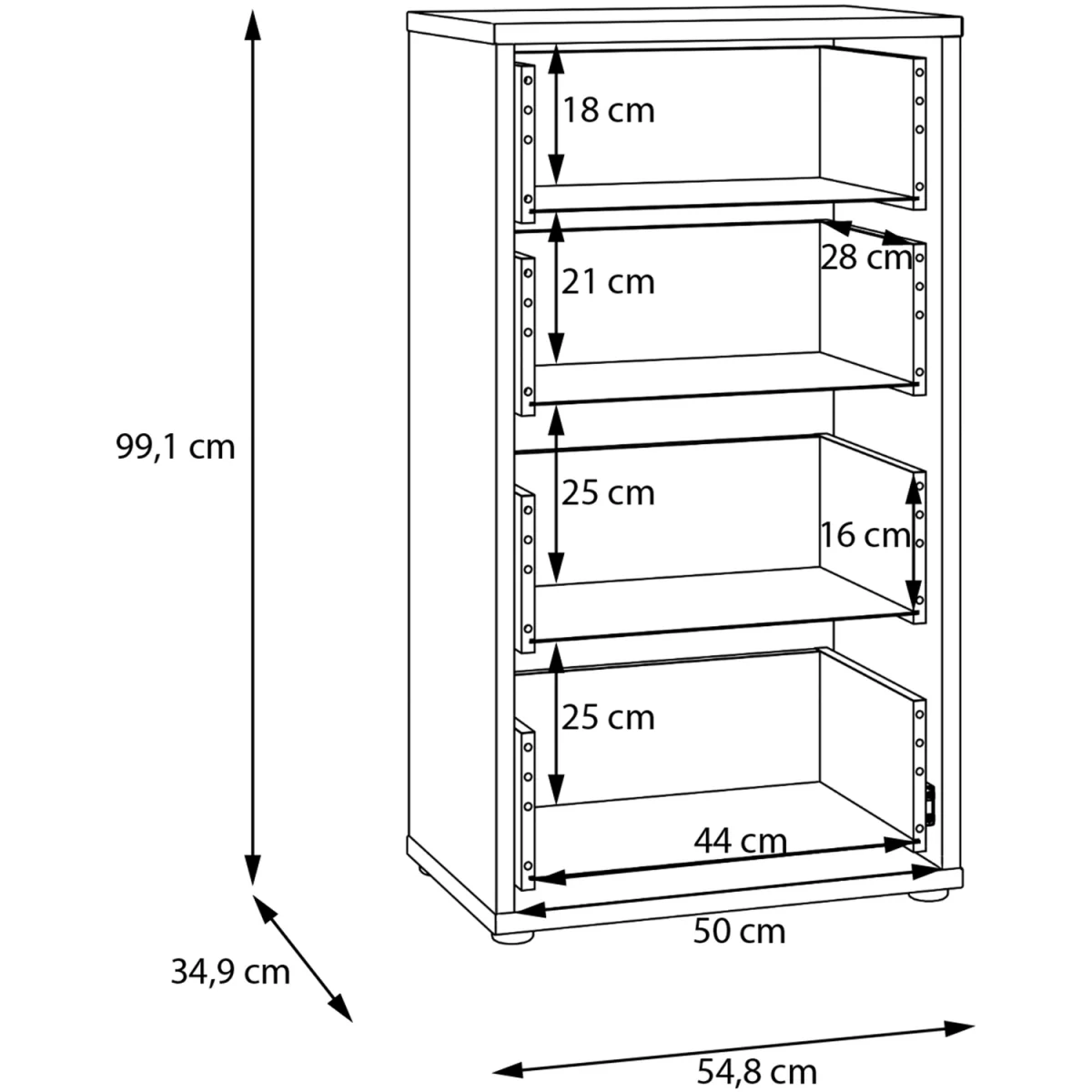 Alice Springs Tall 4 Drawer Chest with Push-Open Drawers in Light Grey - Light Grey – image 52