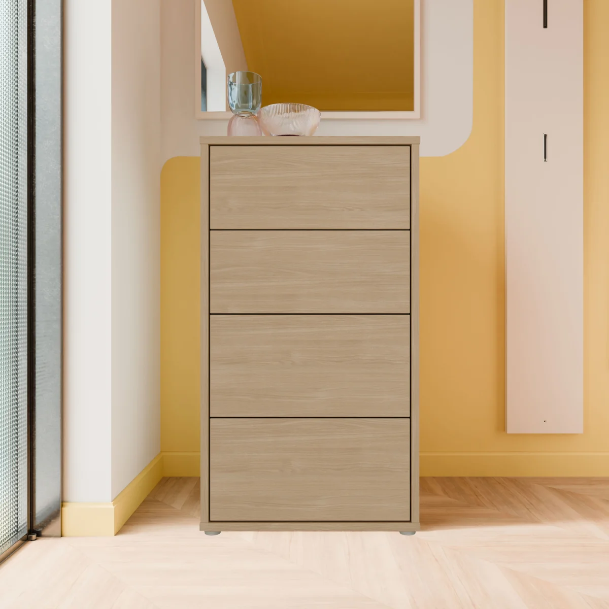 Alice Springs Tall 4 Drawer Chest with Push-Open Drawers in Light Grey - Light Grey – image 7
