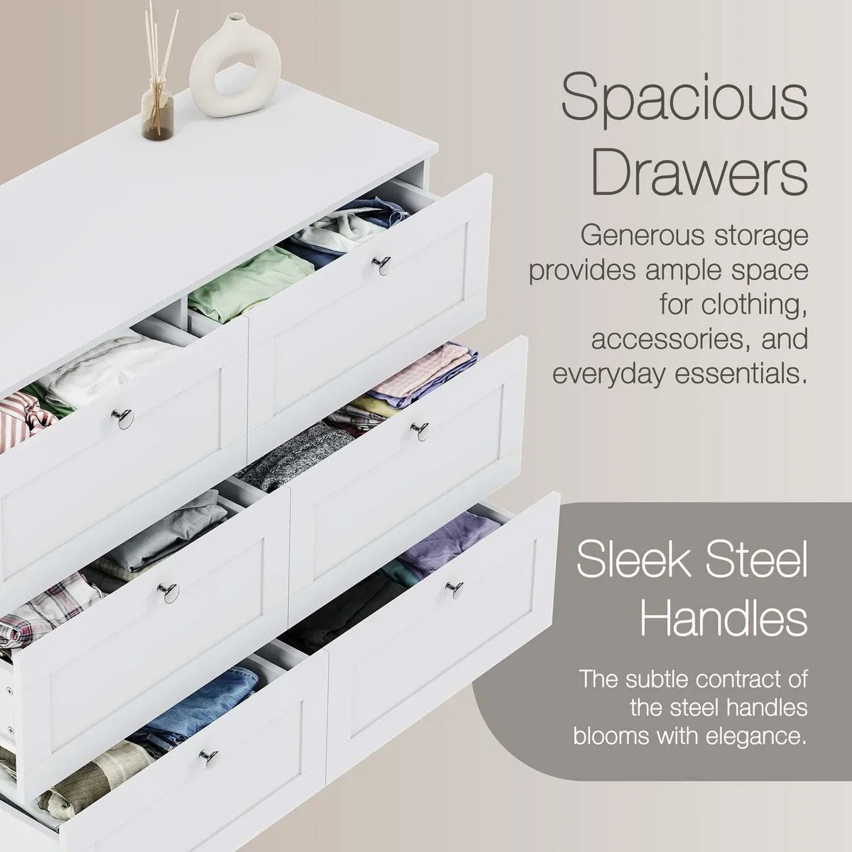 Vida Designs Altino 6 Drawer Chest, Grey - Grey – image 16