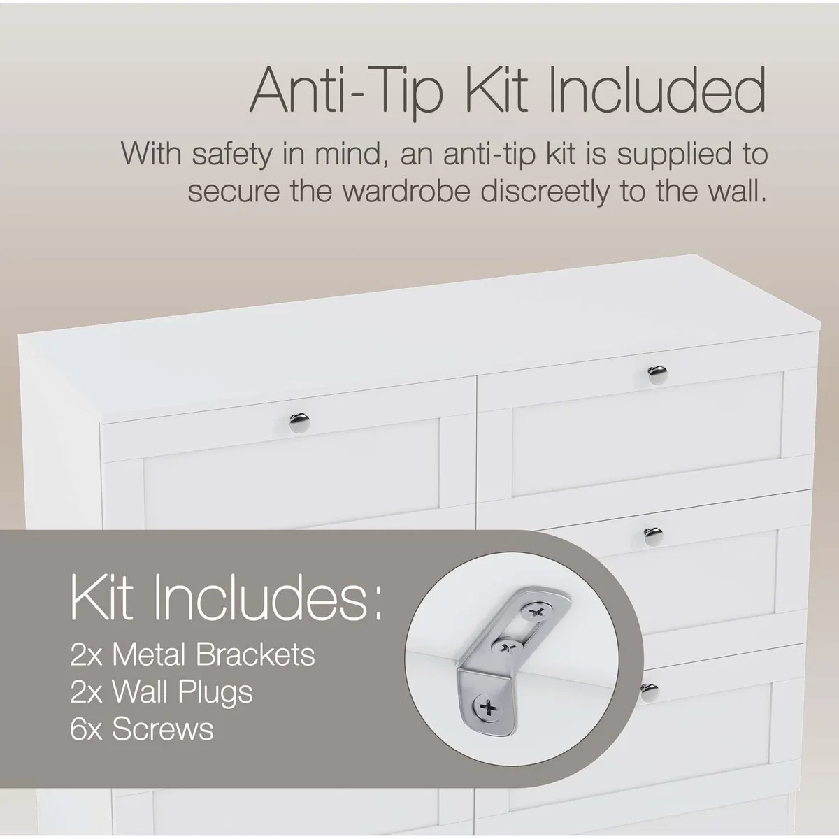 Vida Designs Altino 6 Drawer Chest, Grey - Grey – image 18