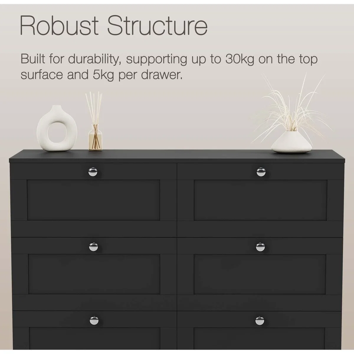 Vida Designs Altino 6 Drawer Chest, Grey - Grey – image 10
