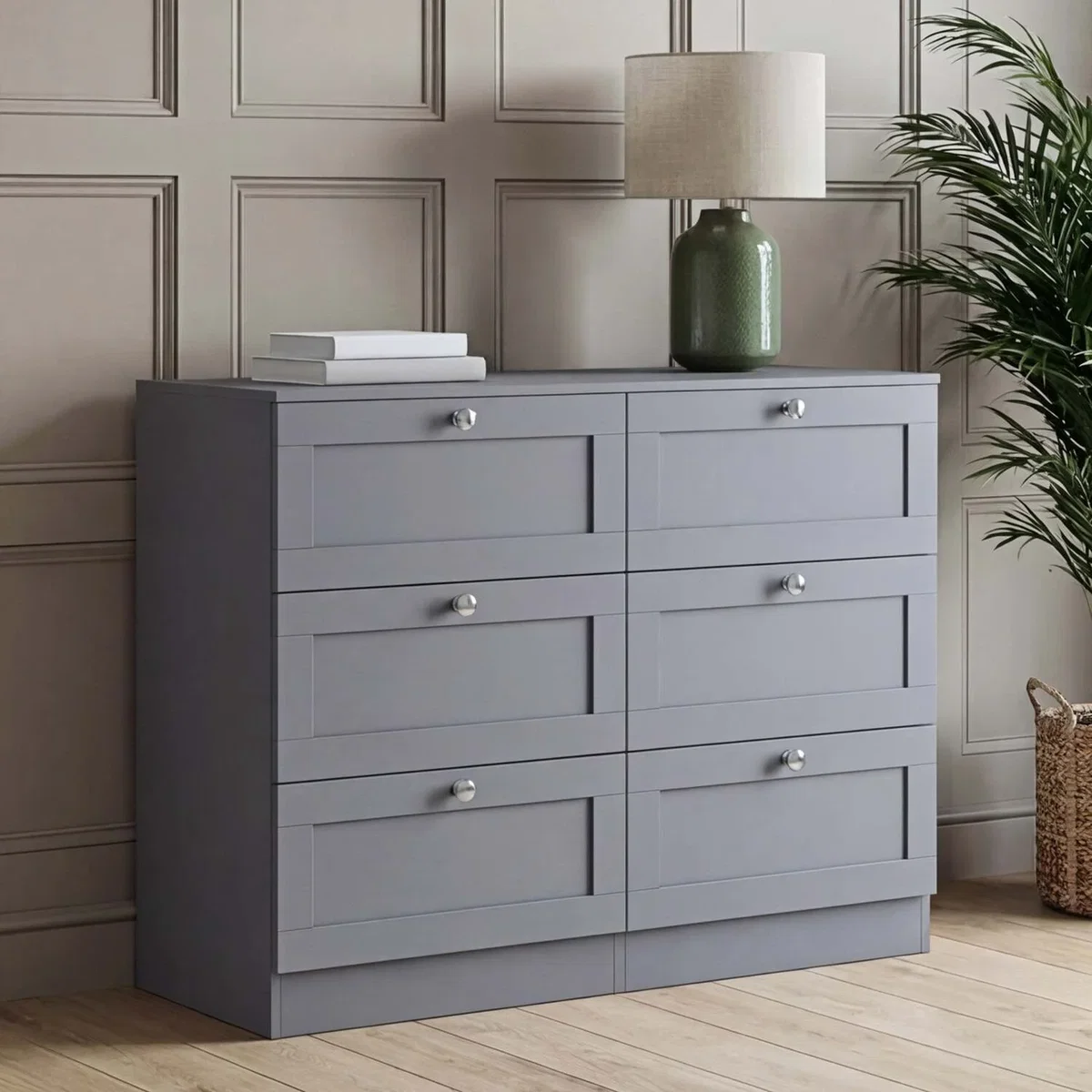 Vida Designs Altino 6 Drawer Chest, Grey - Grey – image 1