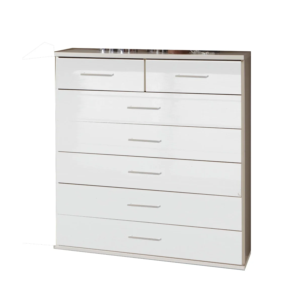 Camden White Gloss 5 Plus 2 Chest of Drawers - White – image 2