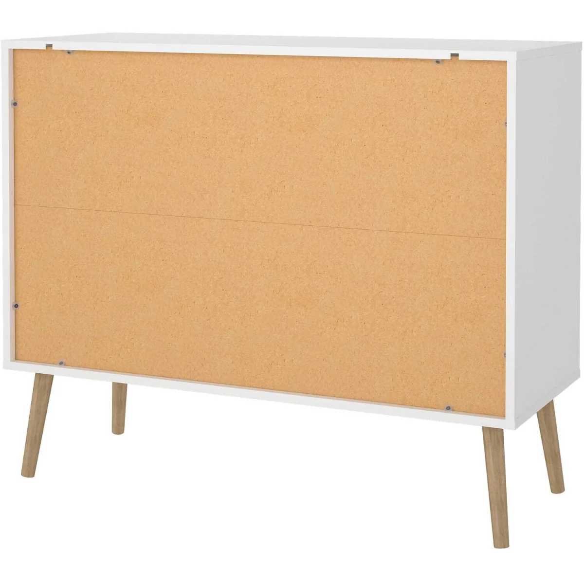 Quietbloom White 4-Drawer Chest with Oak Legs - White – image 5