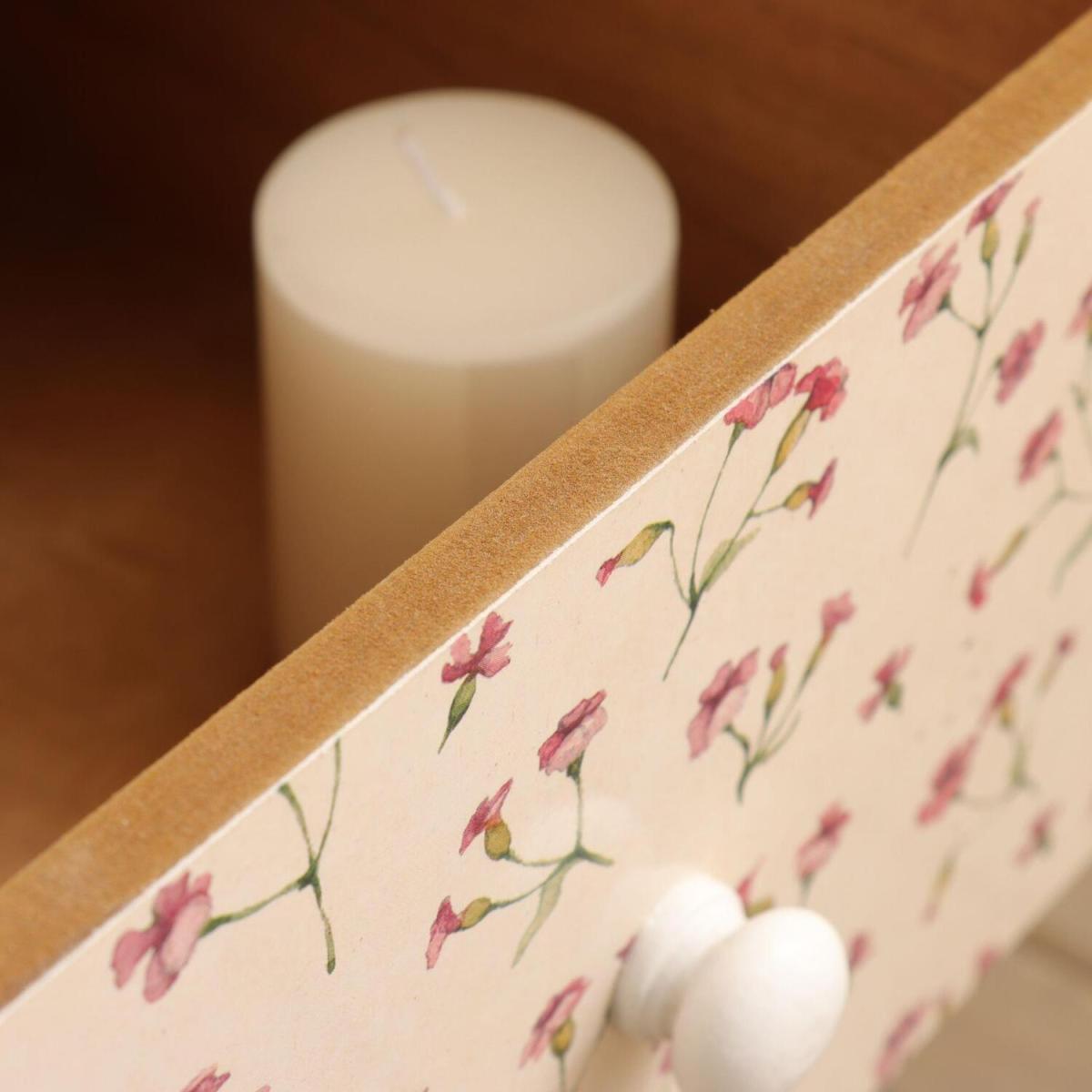 Eccleshall Floral Chest of 6 Drawers - White - White, Multicoloured – image 5