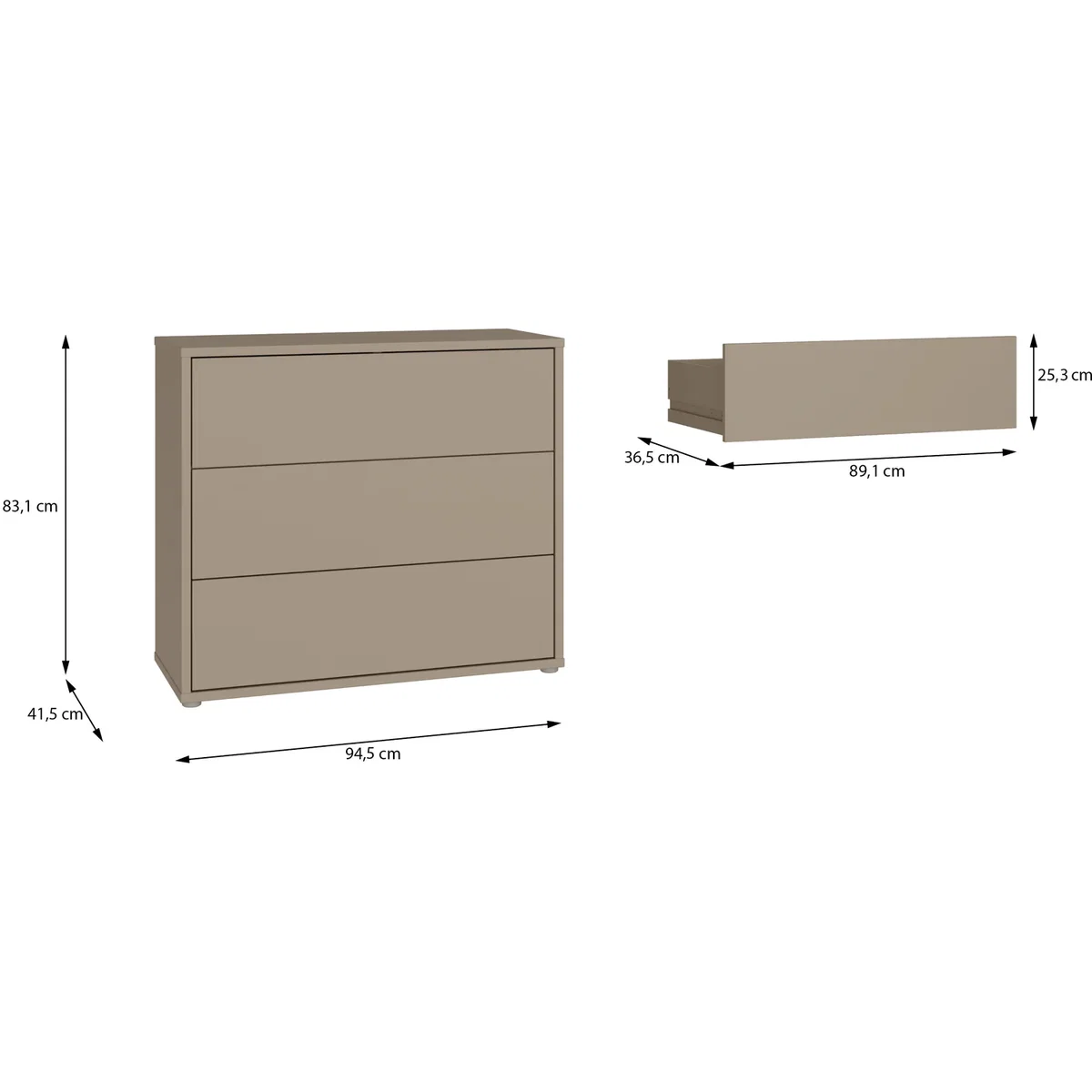 Alice Springs 3 Drawer Chest with Push-Open Drawers in Butter Yellow - Butter Yellow – image 12