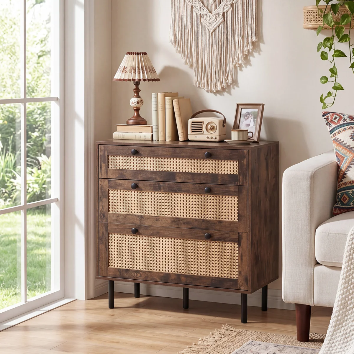 Boho Rattan Modern Chest of Drawers – image 4