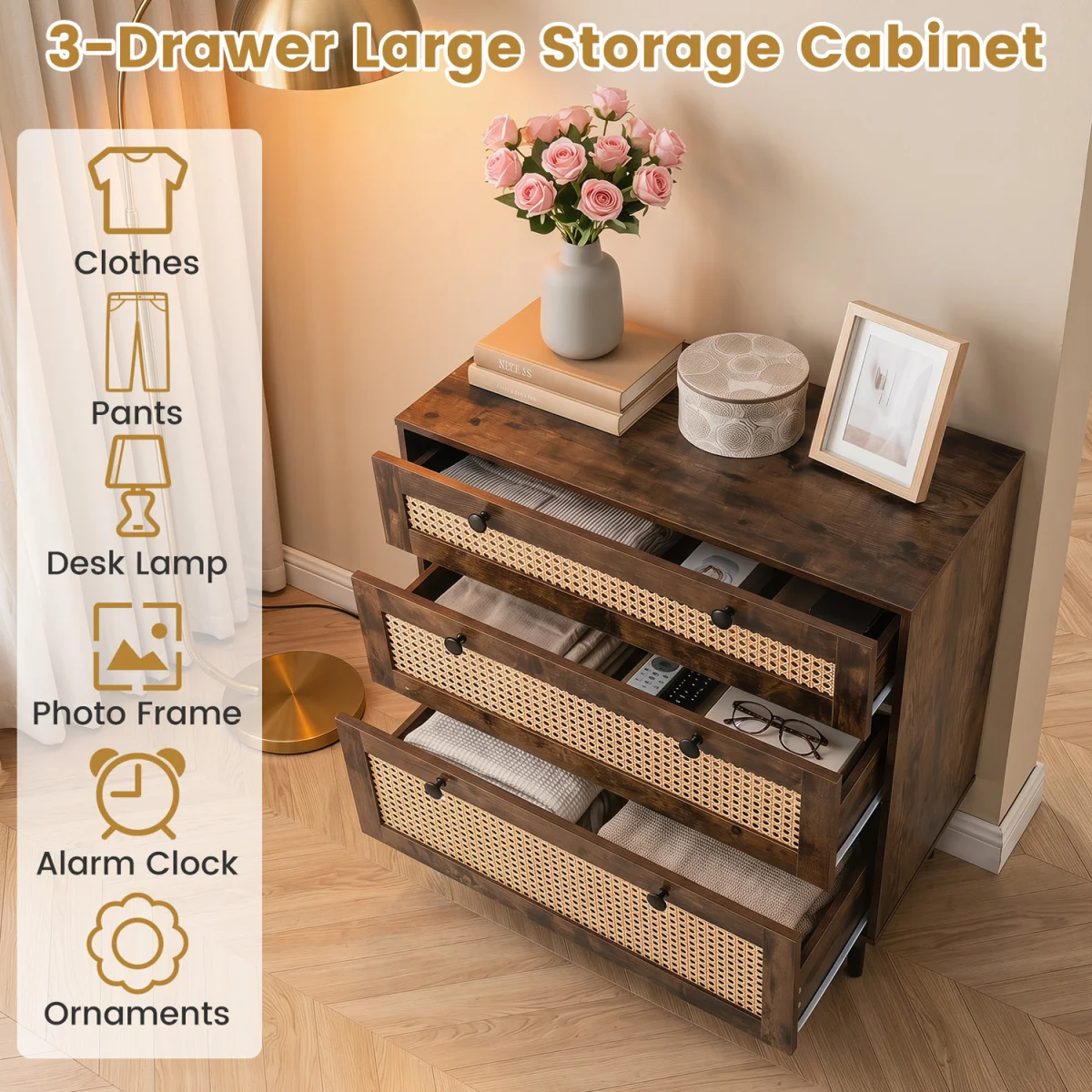 Boho Rattan Modern Chest of Drawers – image 5