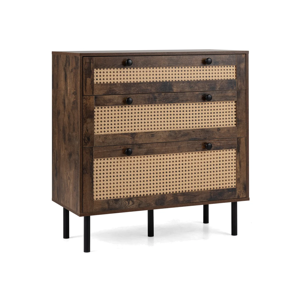 Boho Rattan Modern Chest of Drawers – image 1