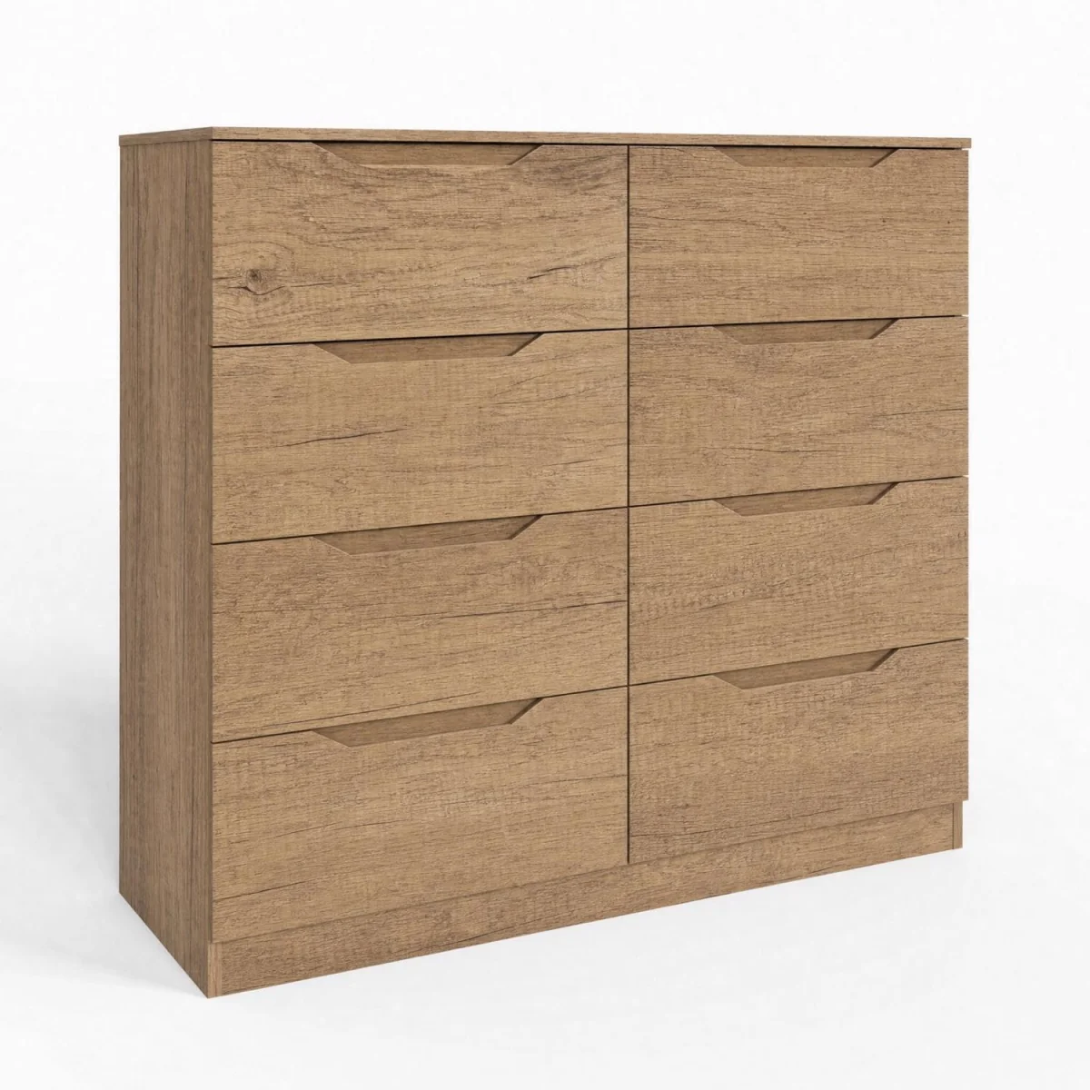 FWStyle Luno Oak 8 Drawer Chest of Drawers Extra Deep - Oak – image 4