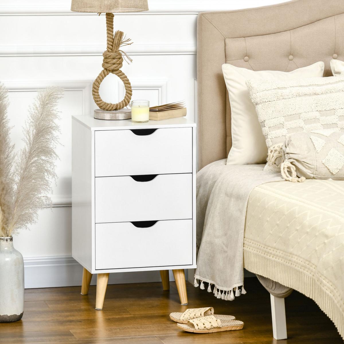 Chest of Drawers, 3 Drawer Dresser Storage Unit for Bedroom - White – image 1