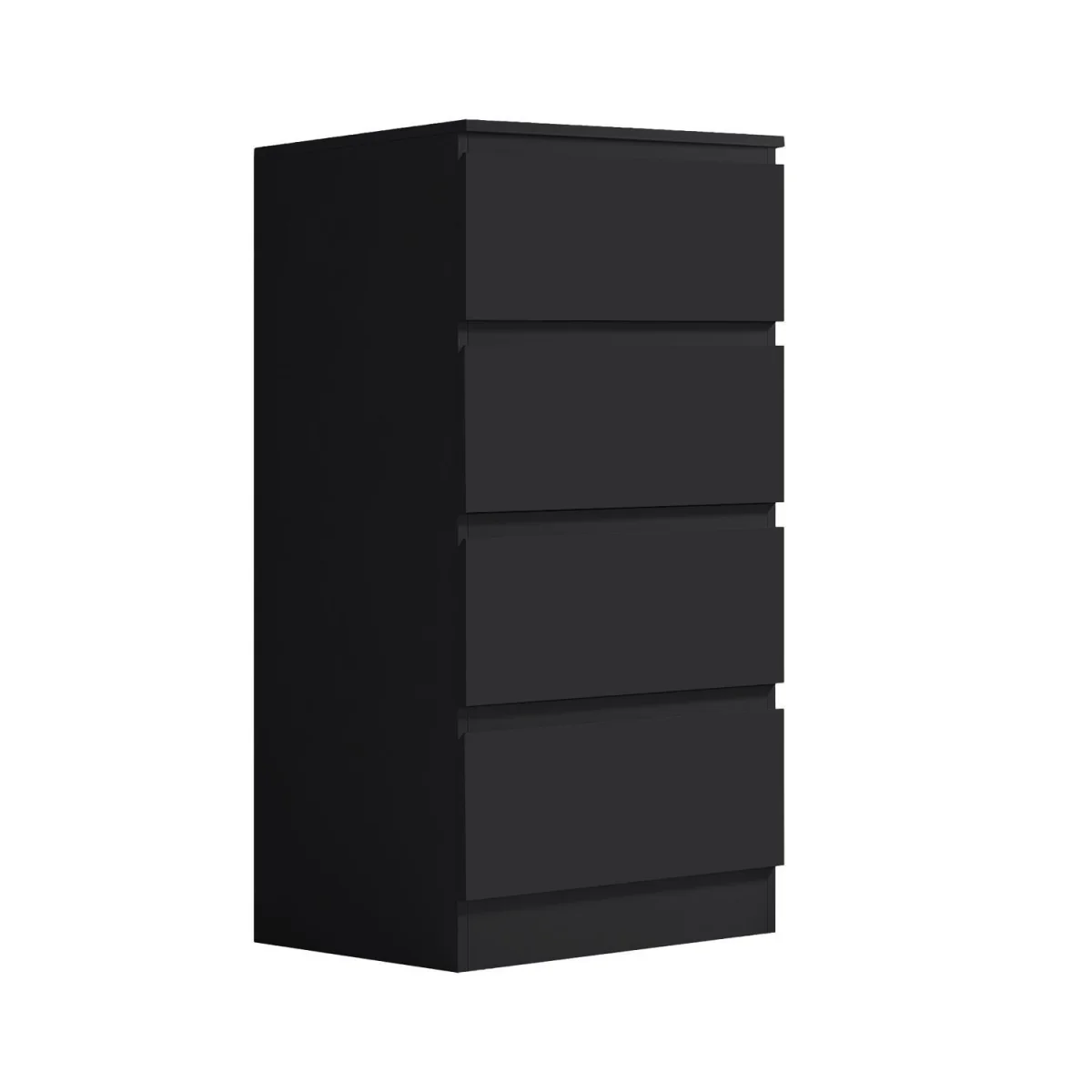 FWStyle Matt Black 4 Drawer Chest of Drawers No Handle Central Runners - Black – image 6