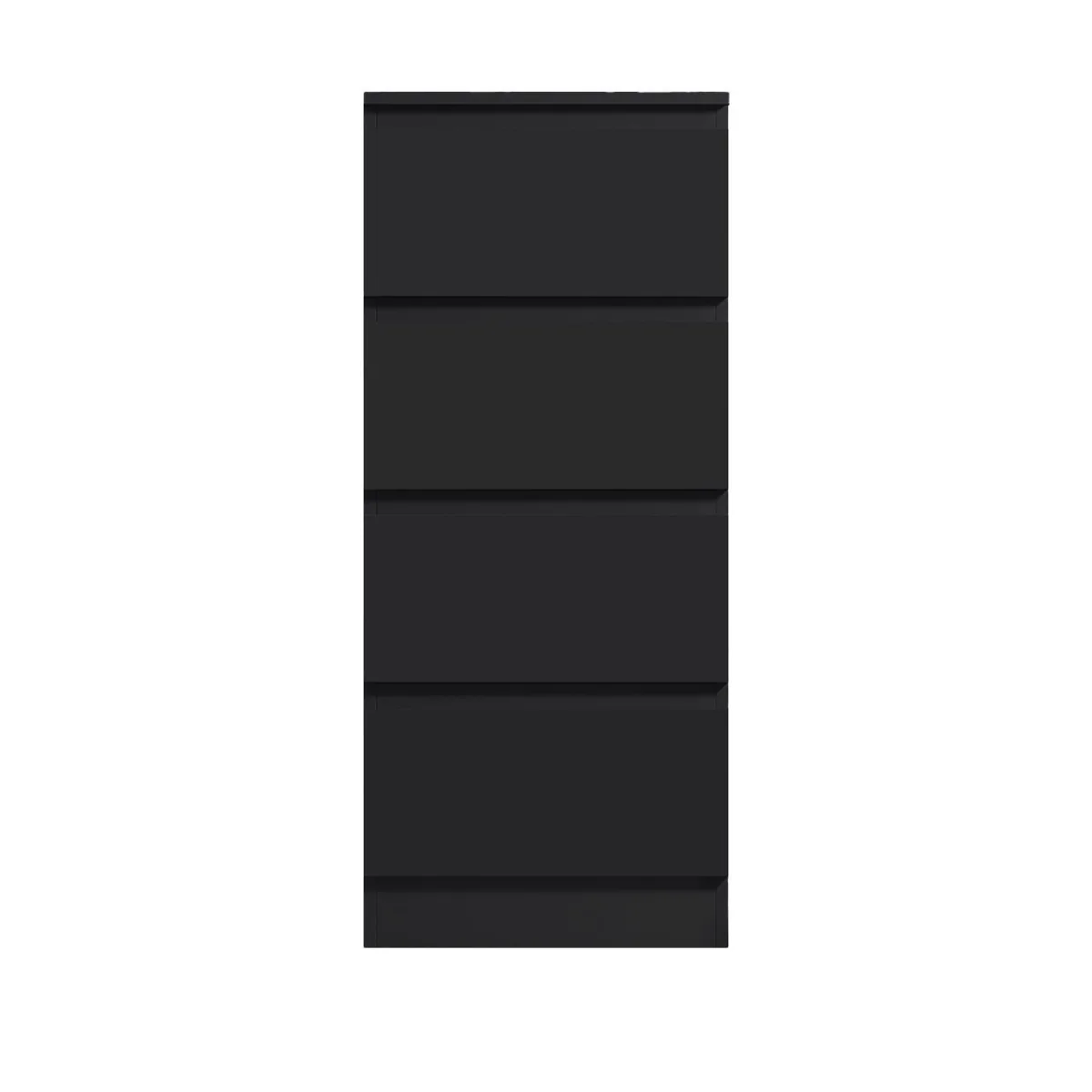 FWStyle Matt Black 4 Drawer Chest of Drawers No Handle Central Runners - Black – image 7
